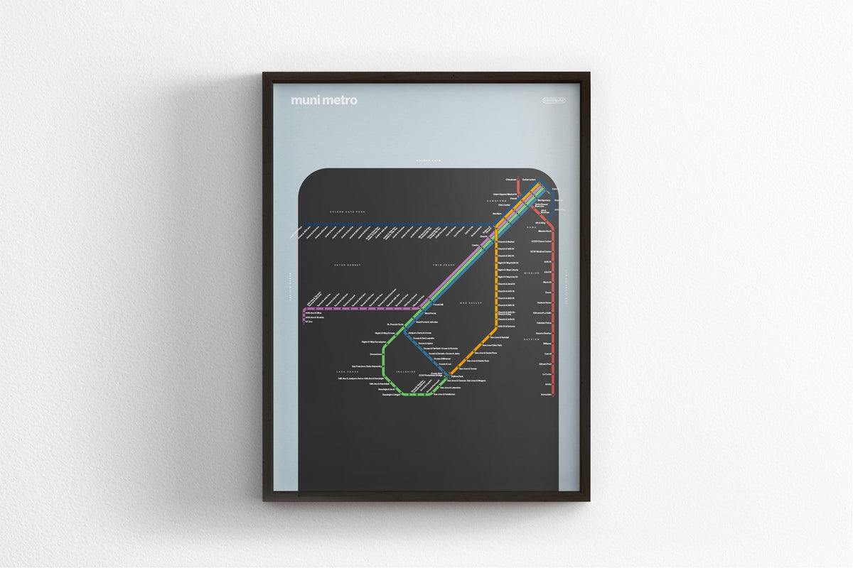 MUNI Metro Map – Dark Mode