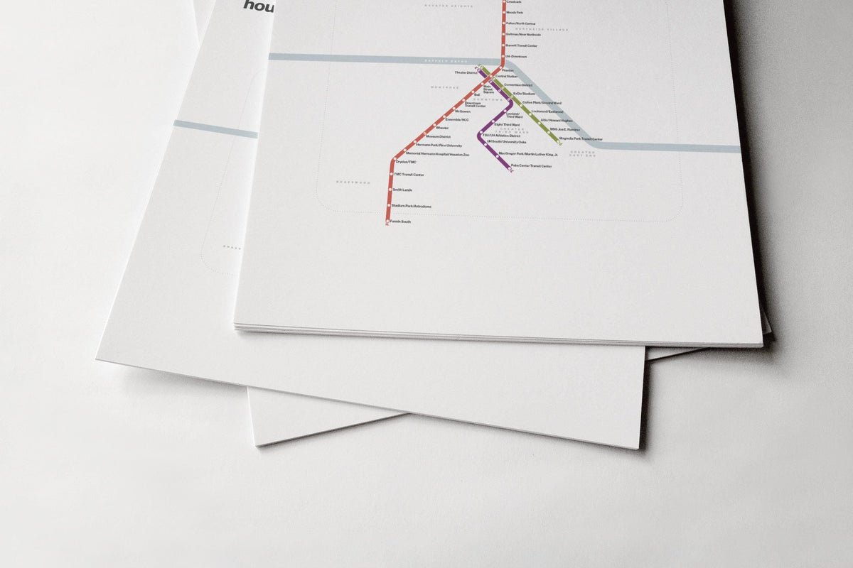 Houston METRORail Map – Light Mode