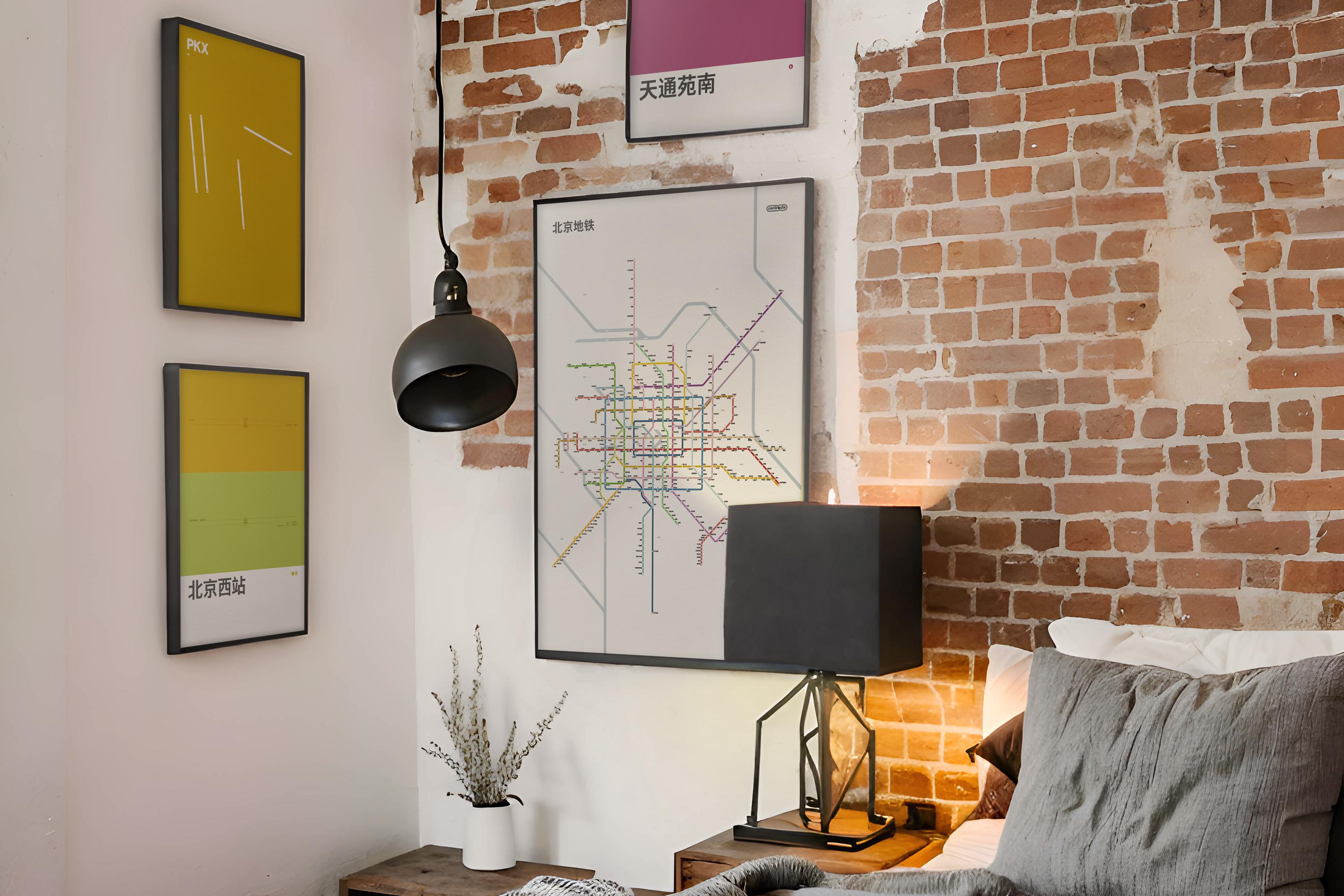 Beijing Metro / Chinese 北京地铁 Light Mode System Map