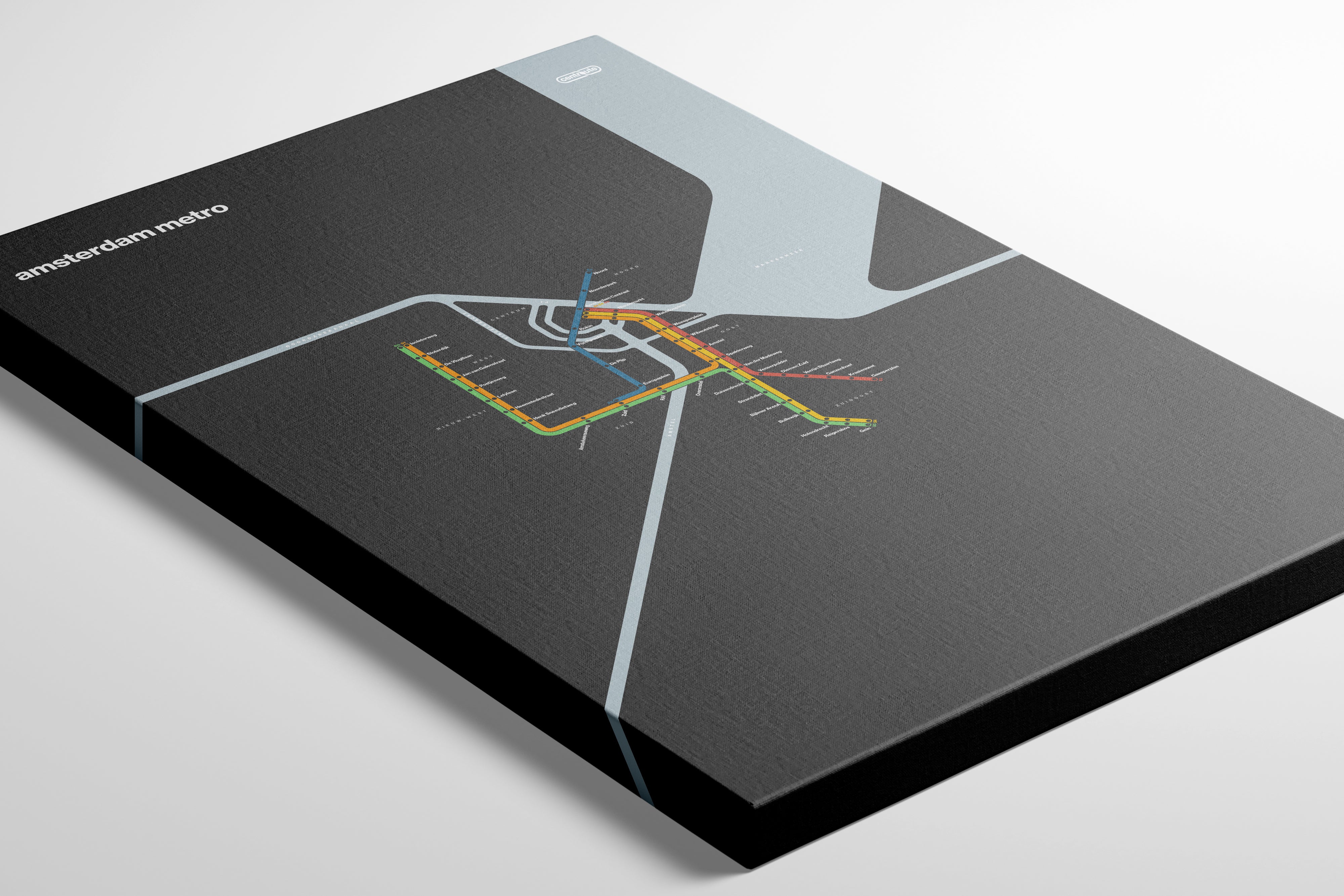 Amsterdam Metro / Dark Mode System Map