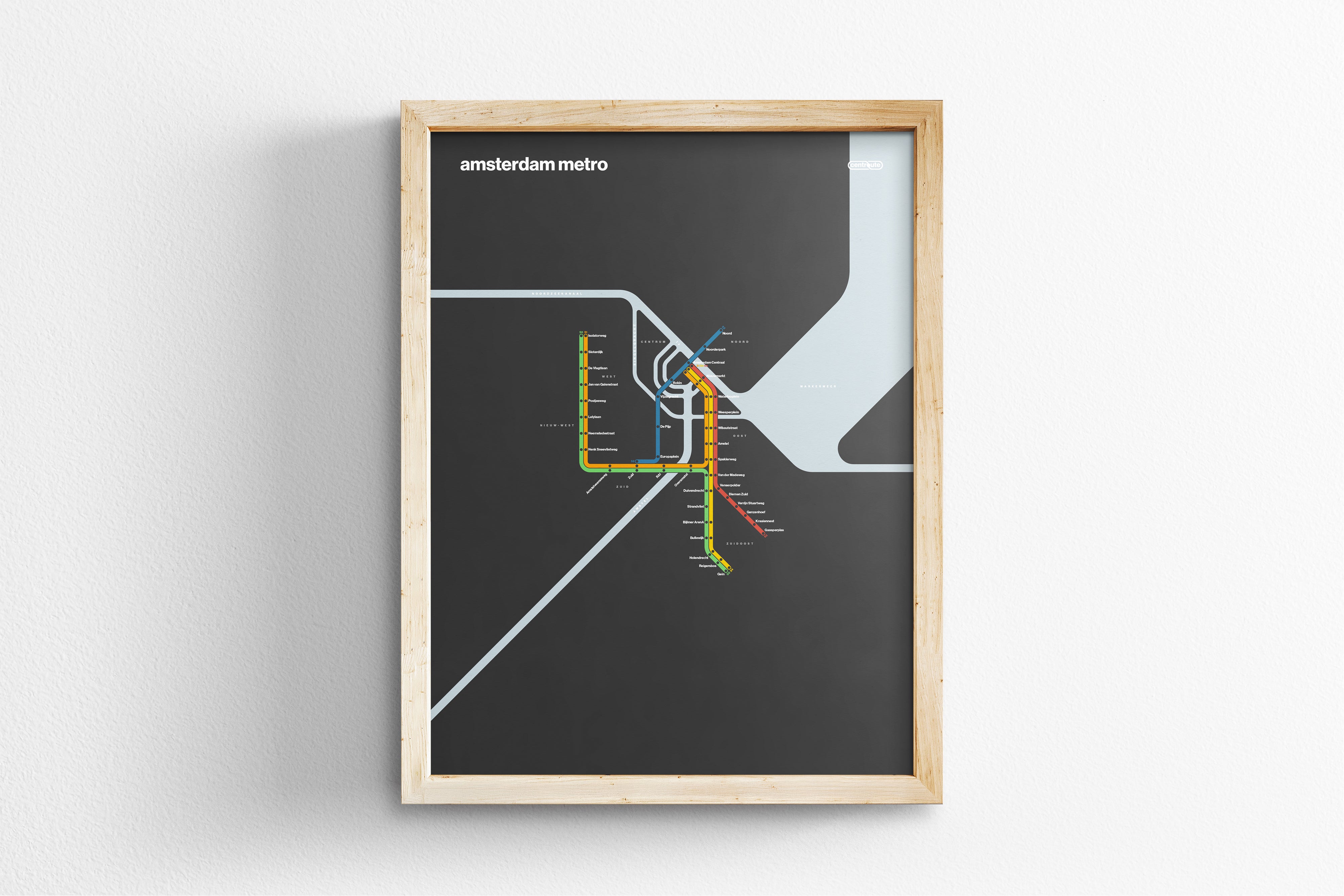 Amsterdam Metro / Dark Mode System Map