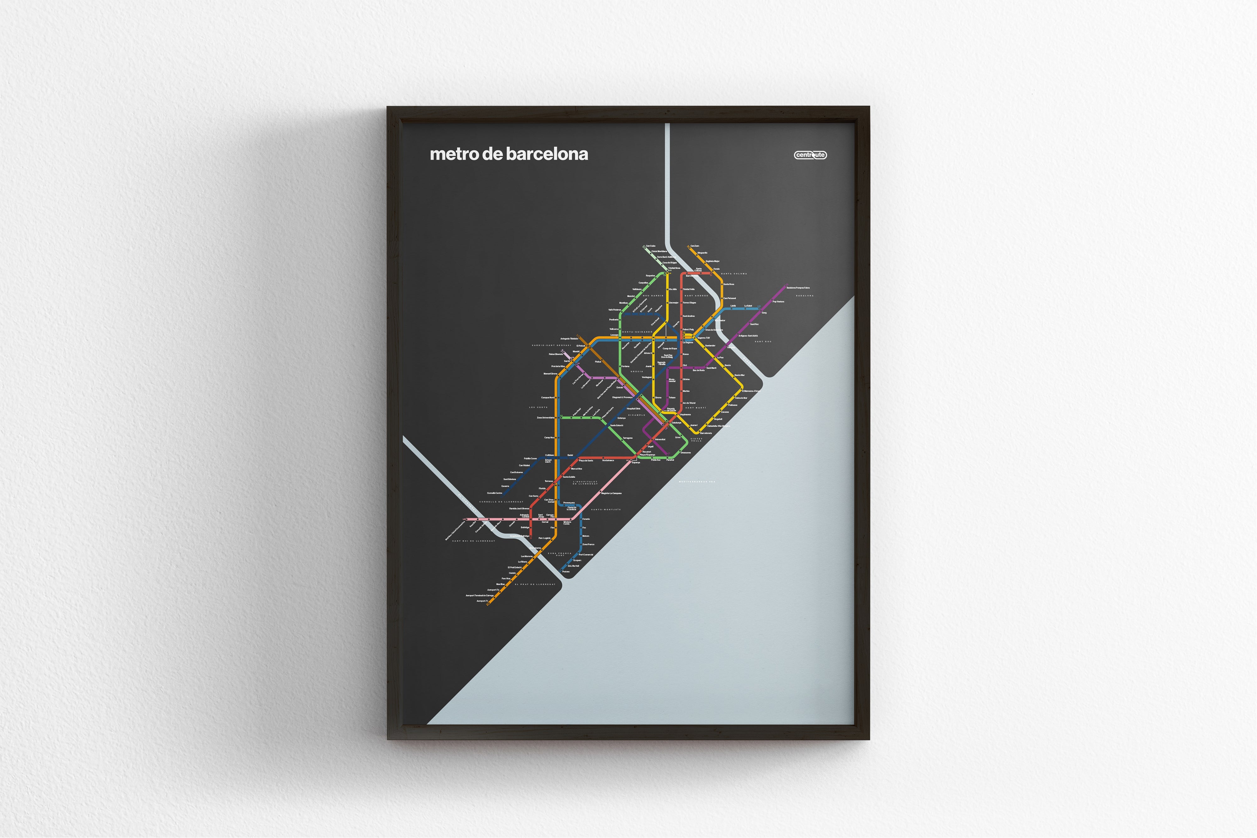 Barcelona Metro / Dark Mode System Map