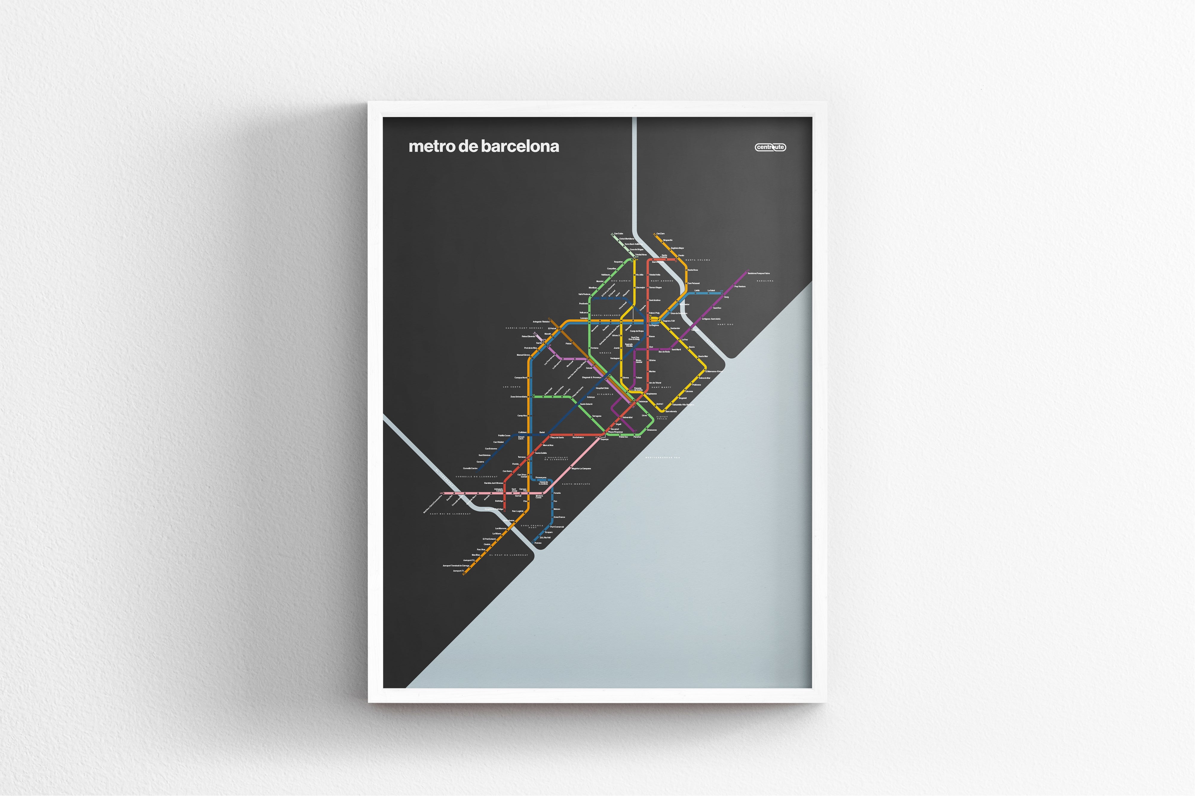 Barcelona Metro / Dark Mode System Map