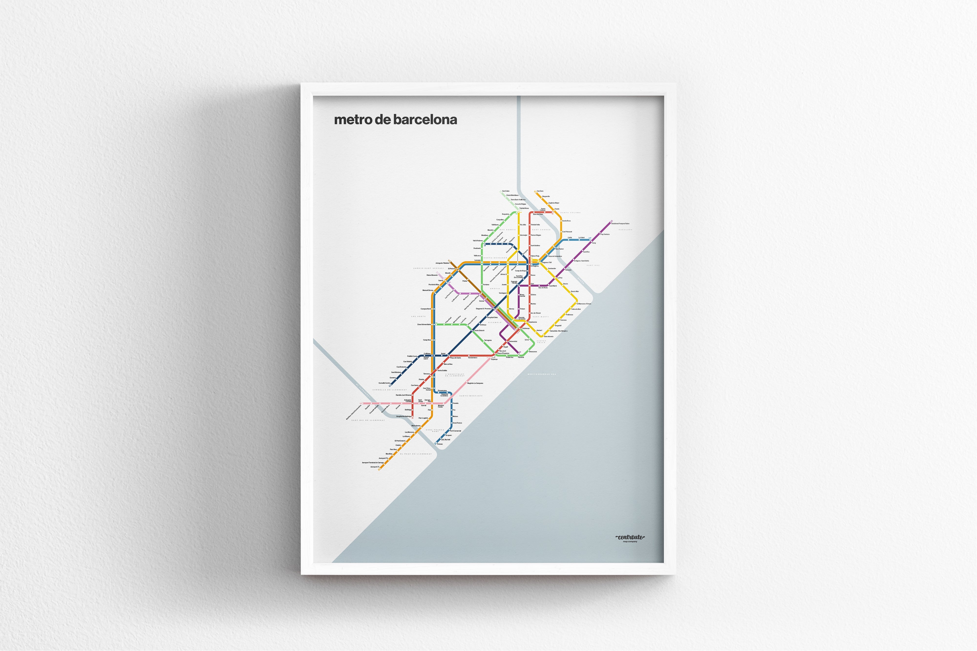 Barcelona Metro / Light Mode System Map