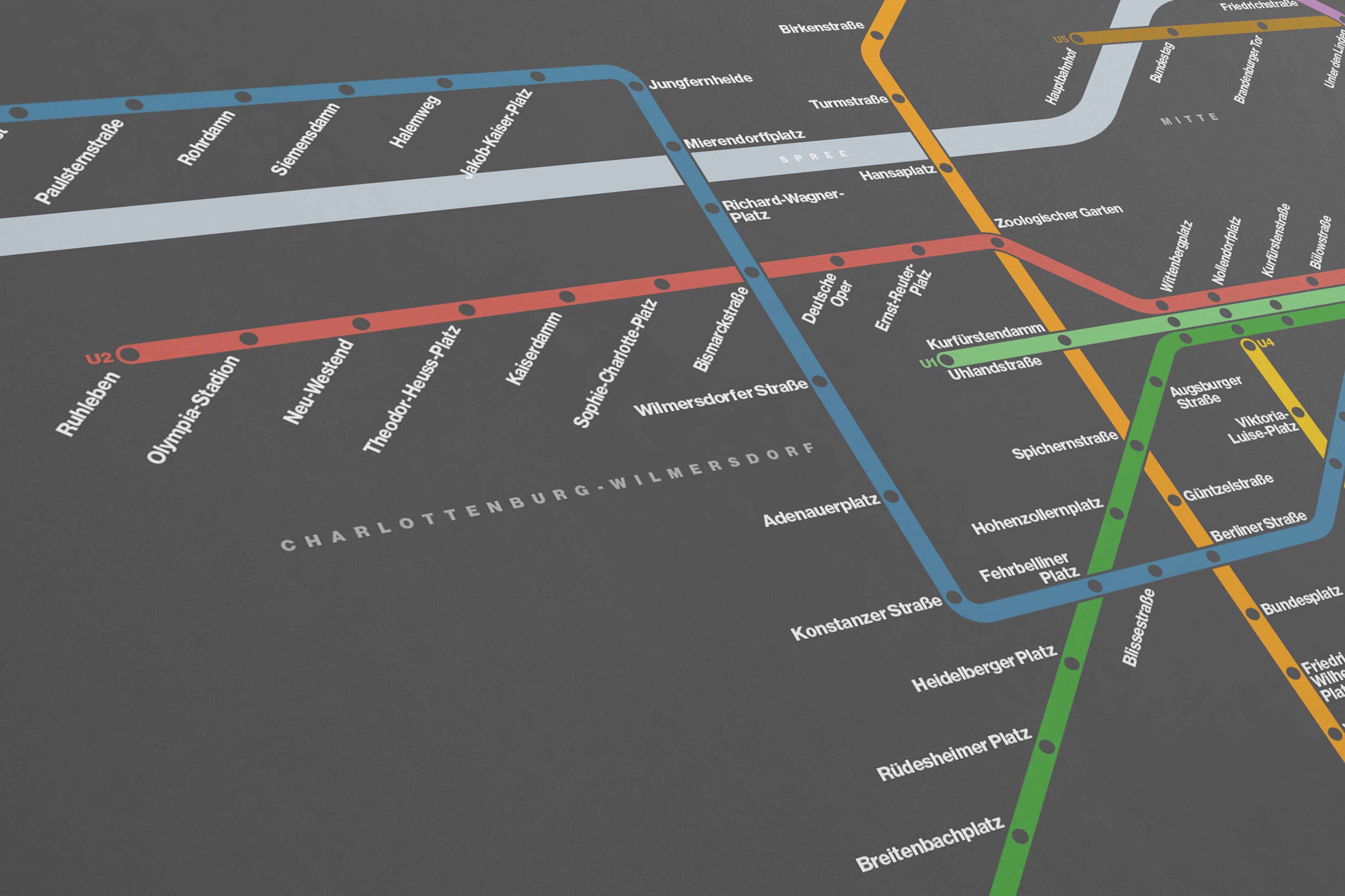 Berlin U-Bahn / Dark Mode System Map