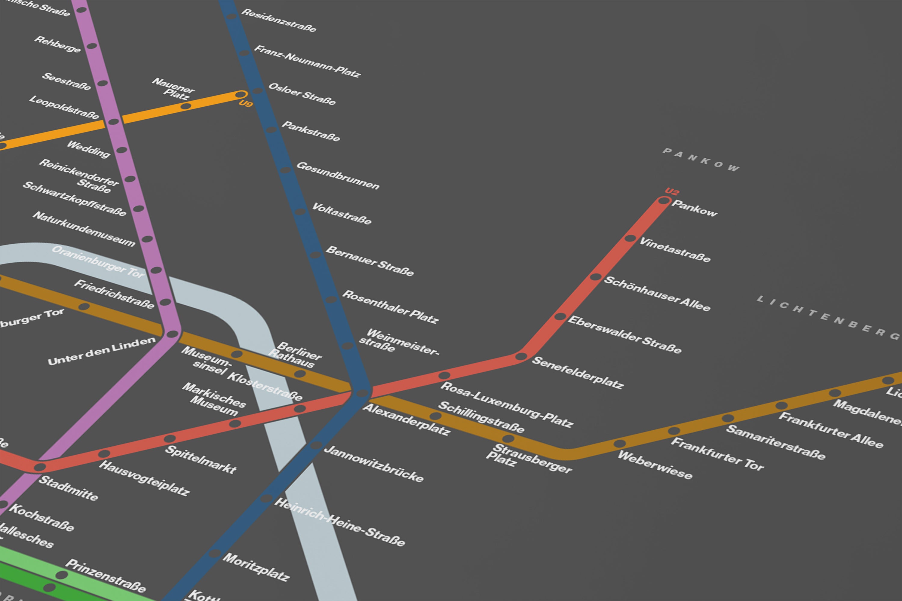 Berlin U-Bahn / Dark Mode System Map