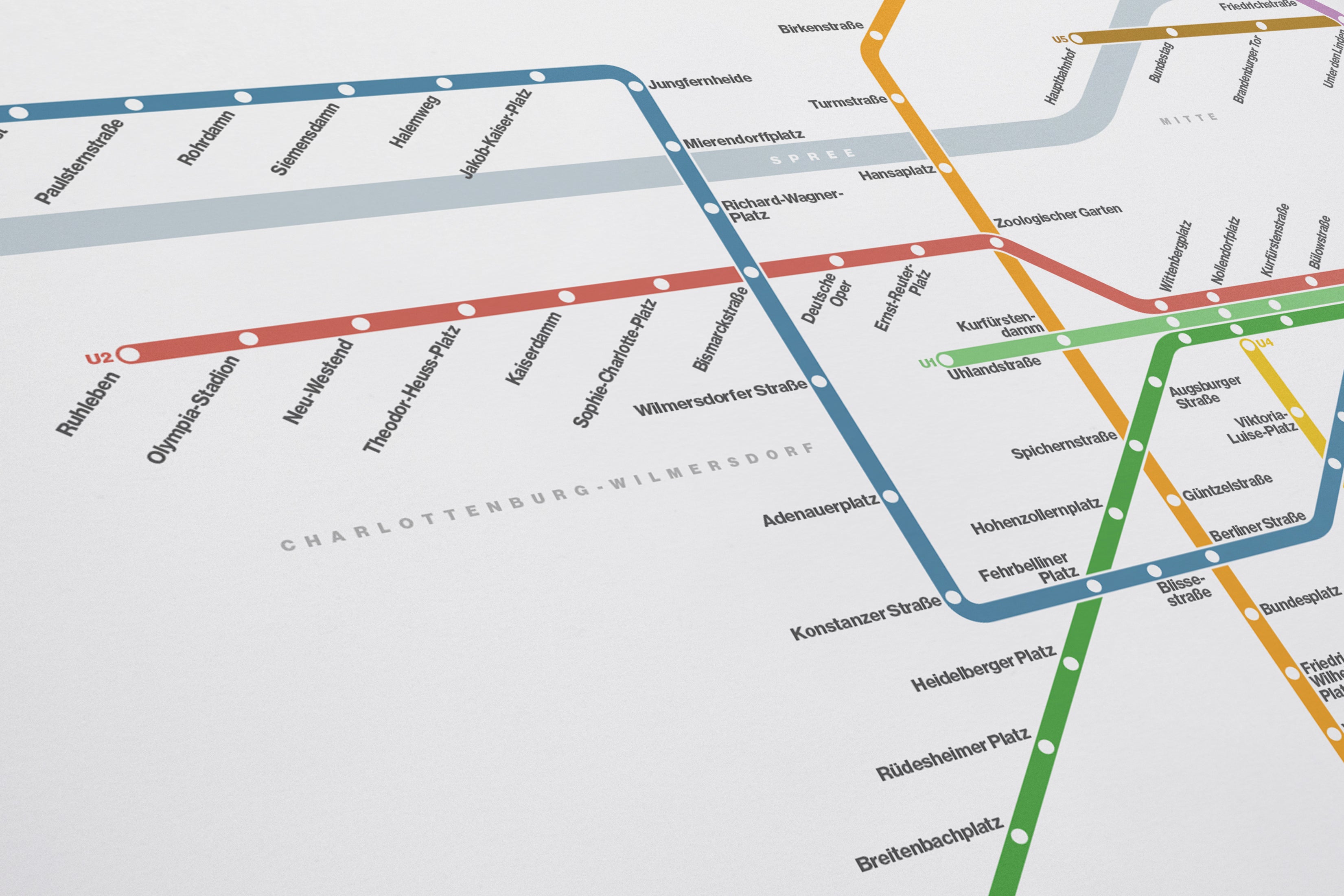 Berlin U-Bahn / Light Mode System Map