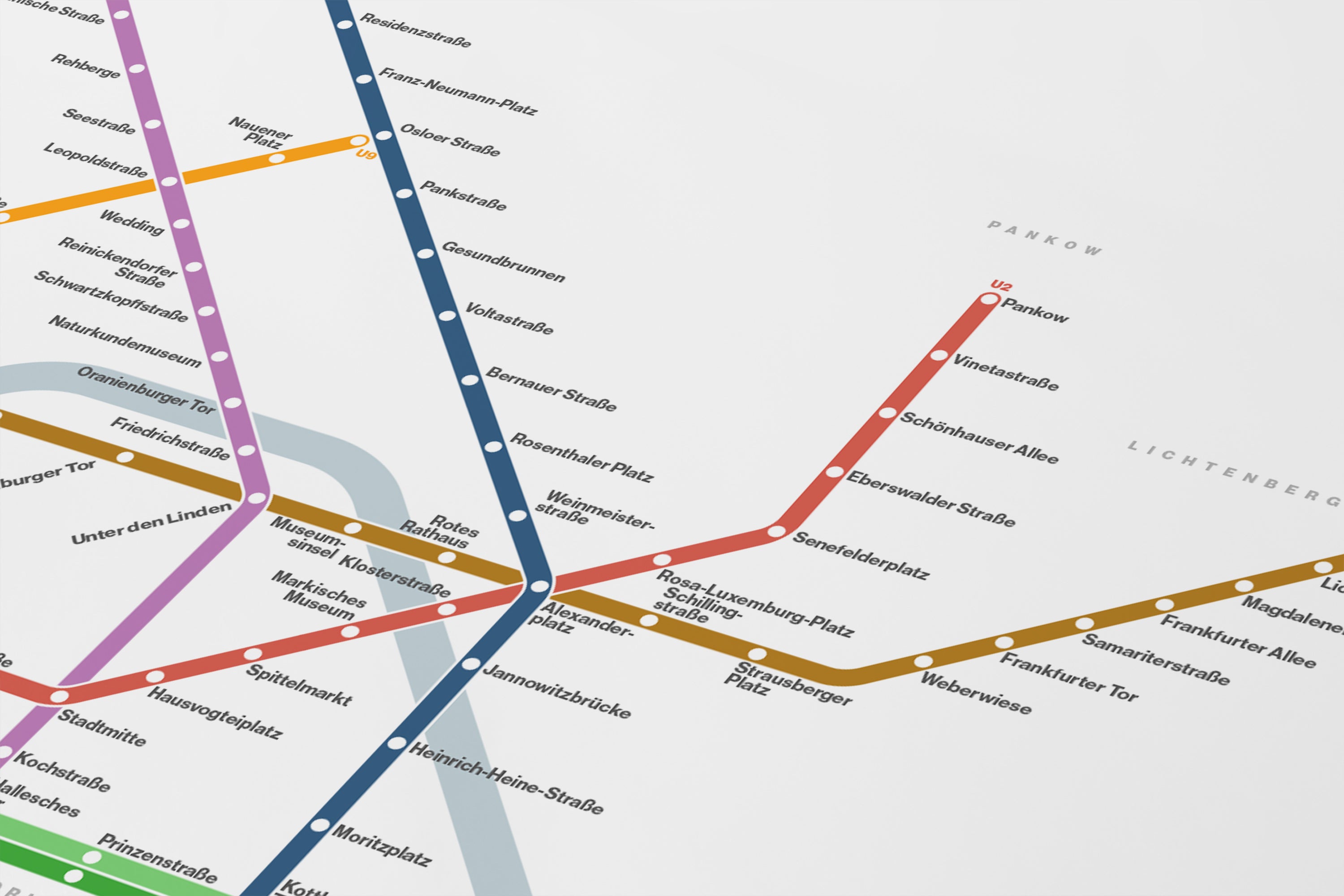 Berlin U-Bahn / Light Mode System Map