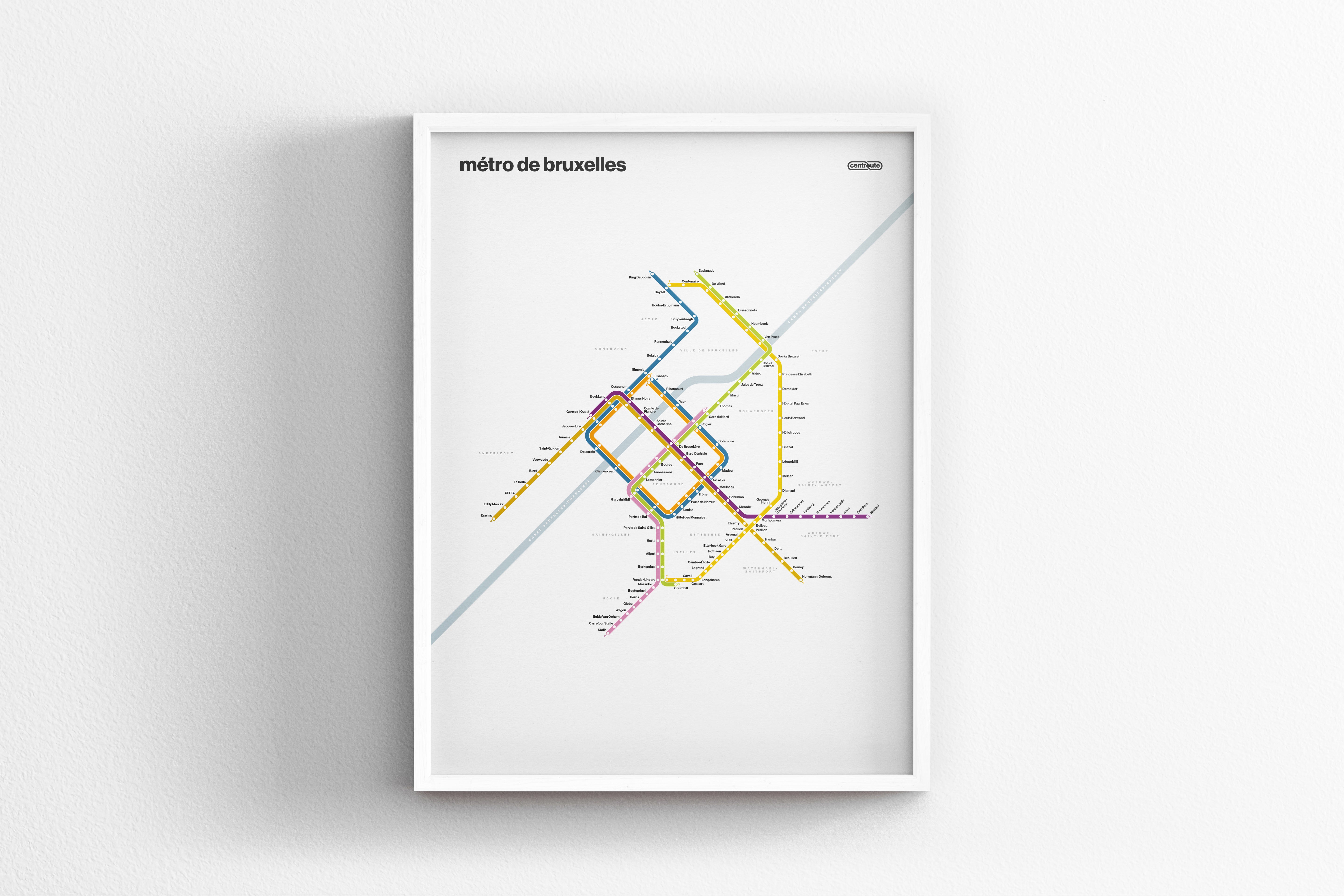 Brussels Metro / Light Mode System Map