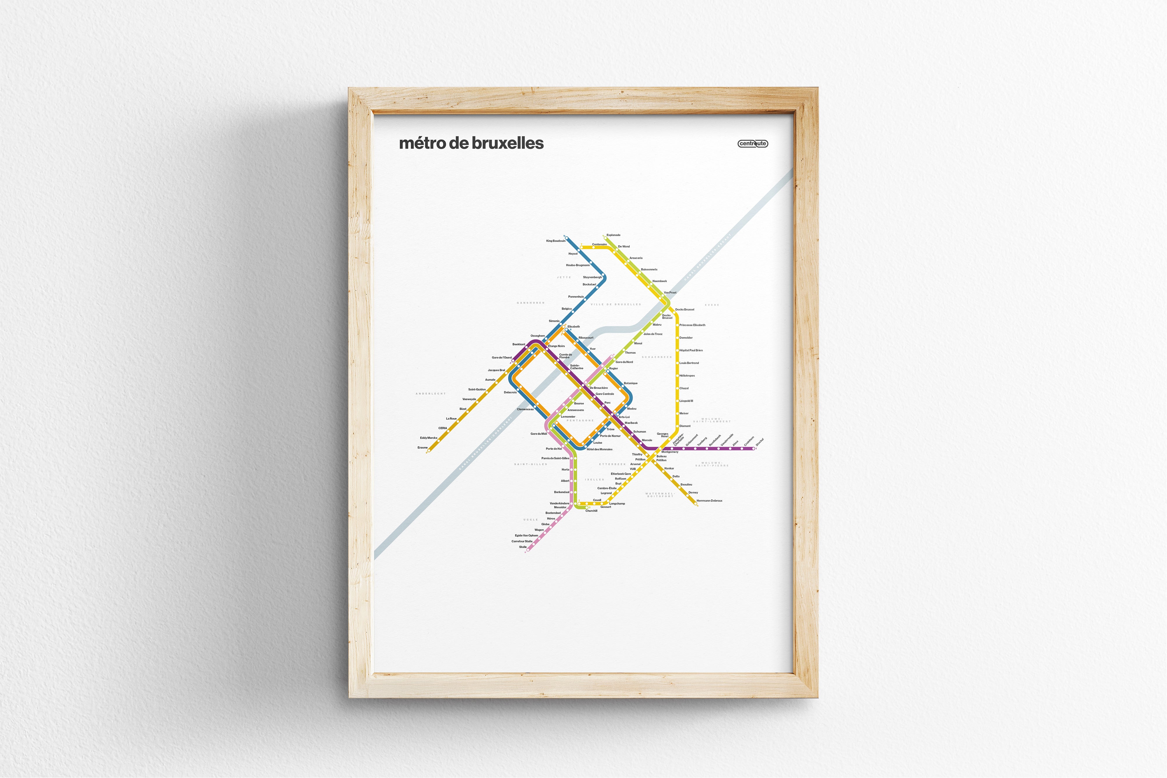Brussels Metro / Light Mode System Map