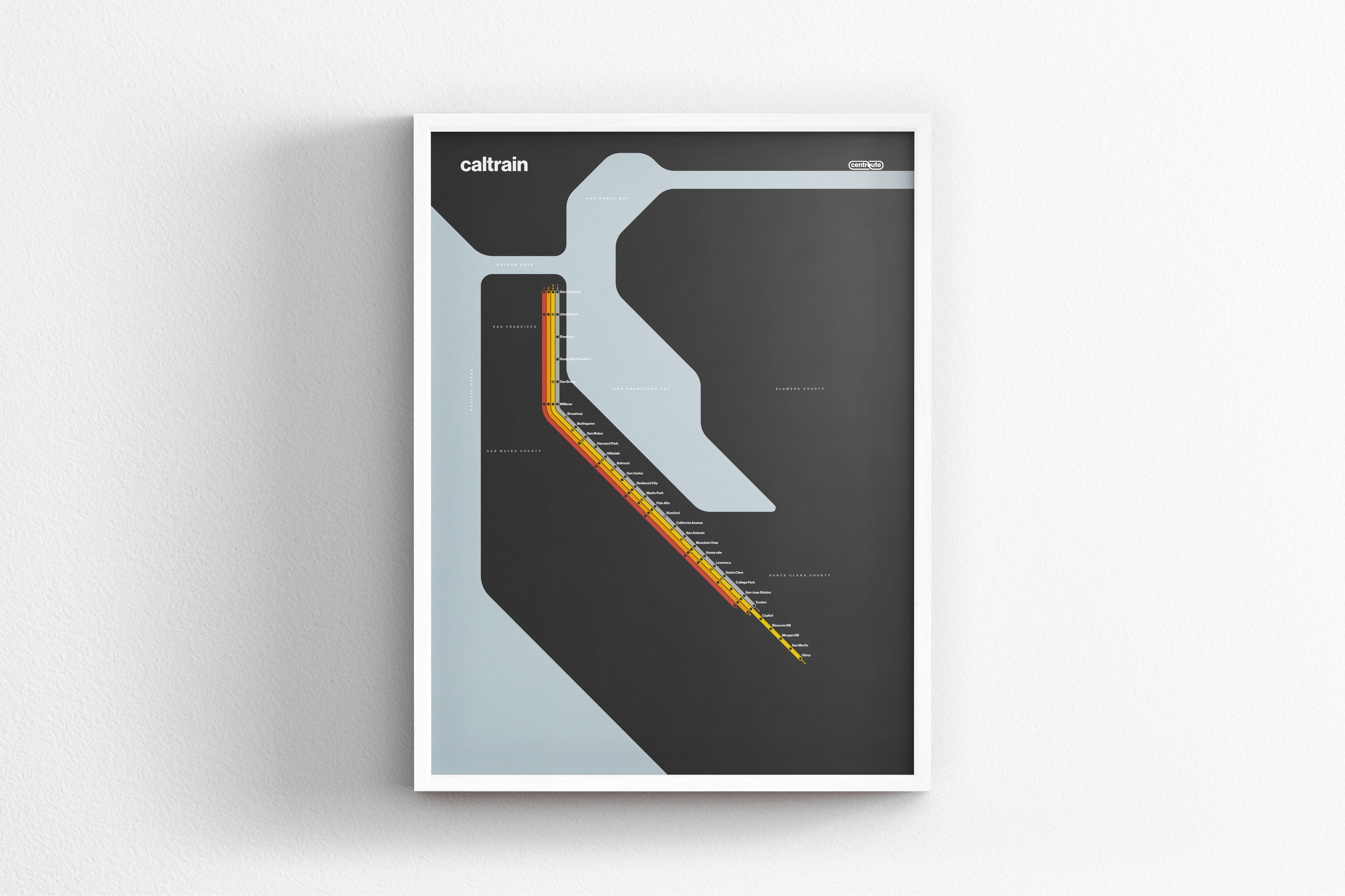 Caltrain / Dark Mode System Map