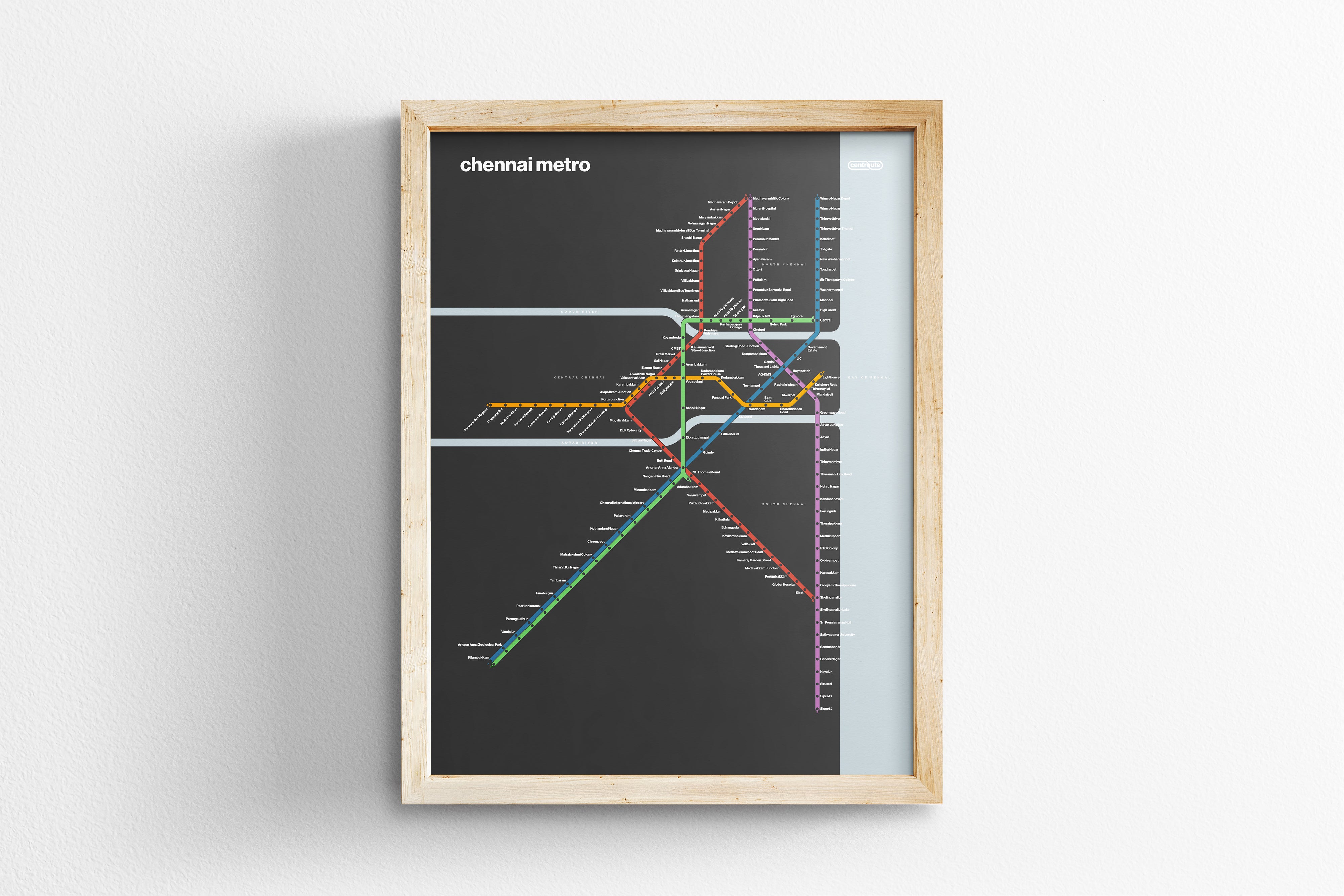 Chennai Metro / Dark Mode System Map