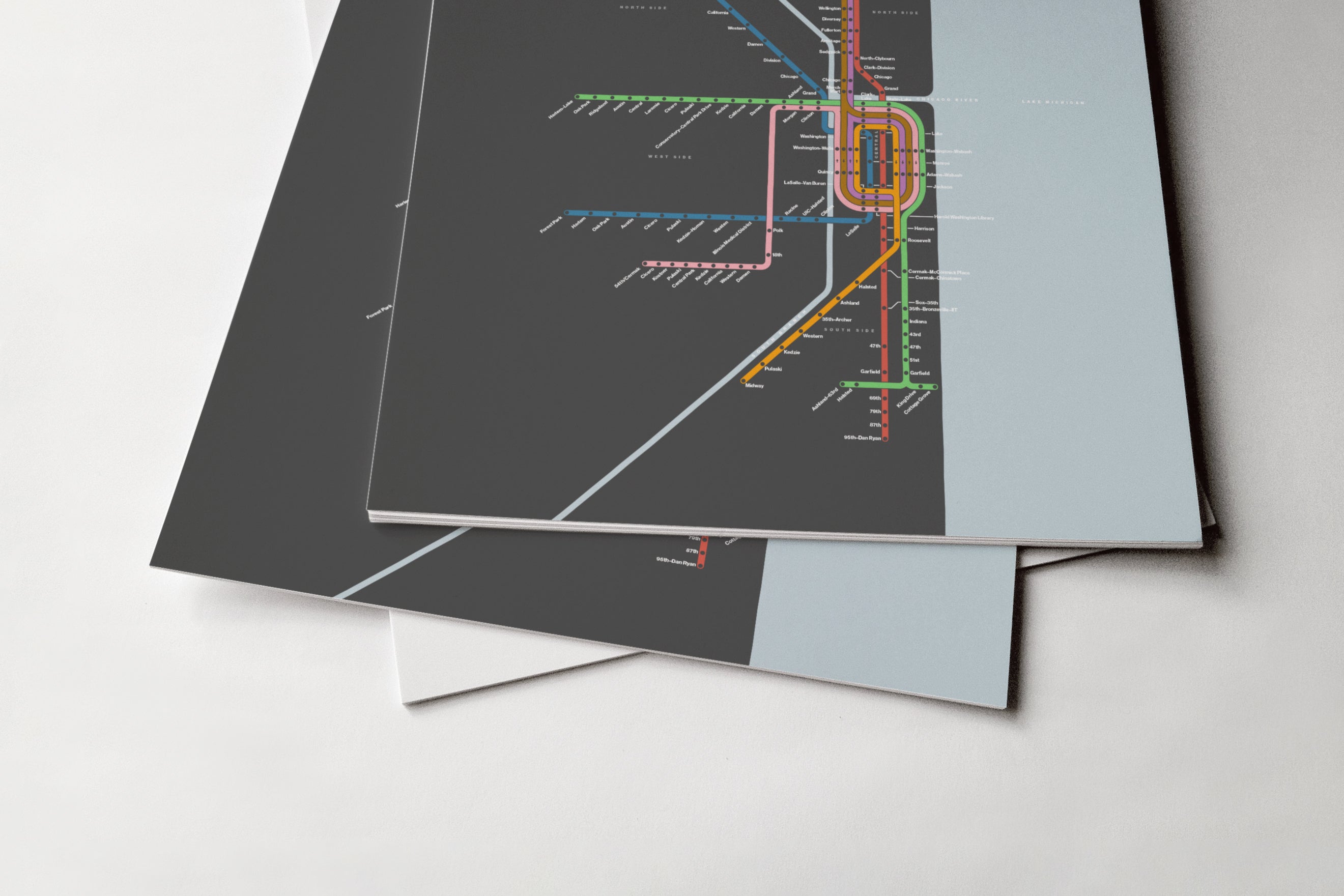 Chicago L / Dark Mode System Map