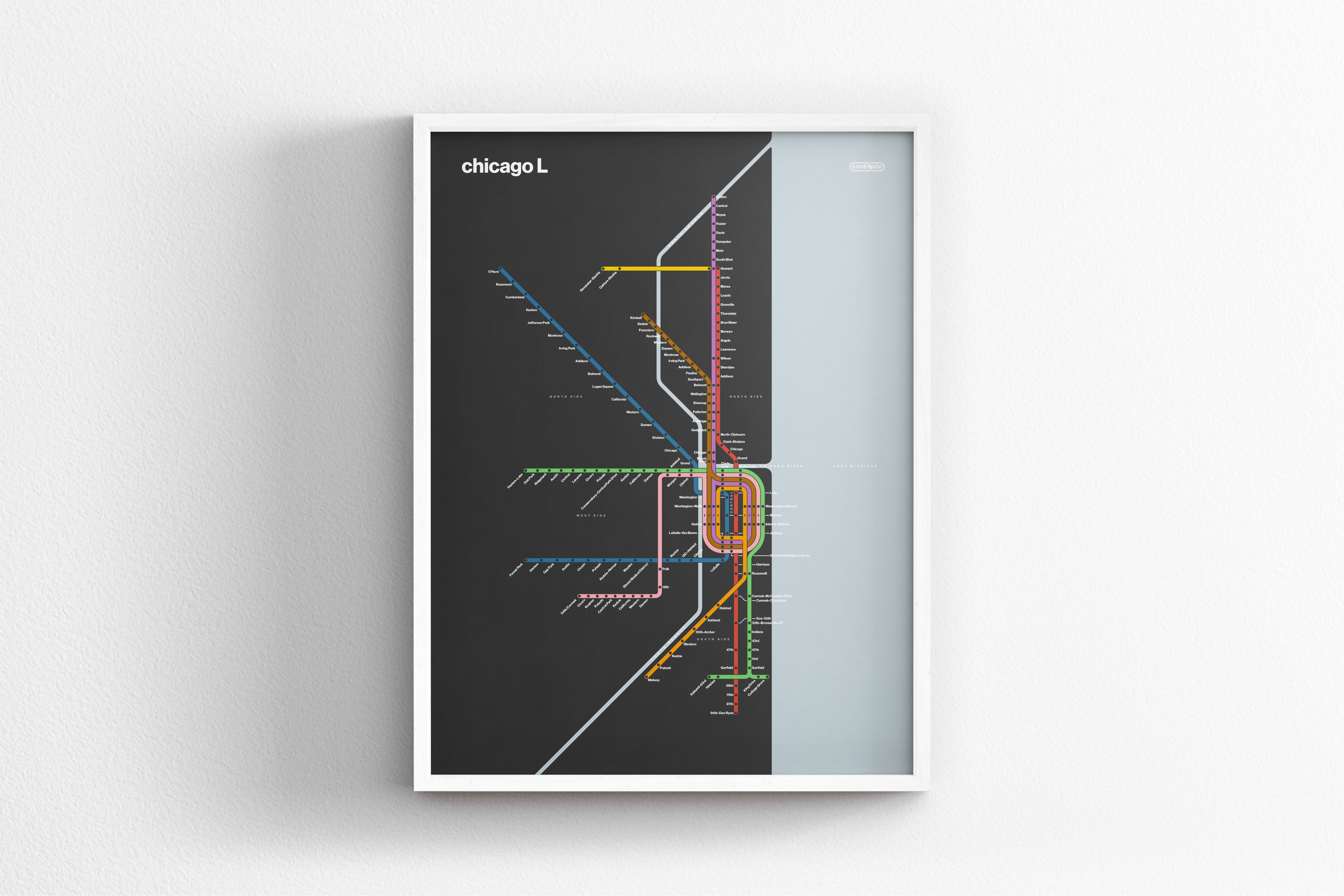 Chicago L / Dark Mode System Map