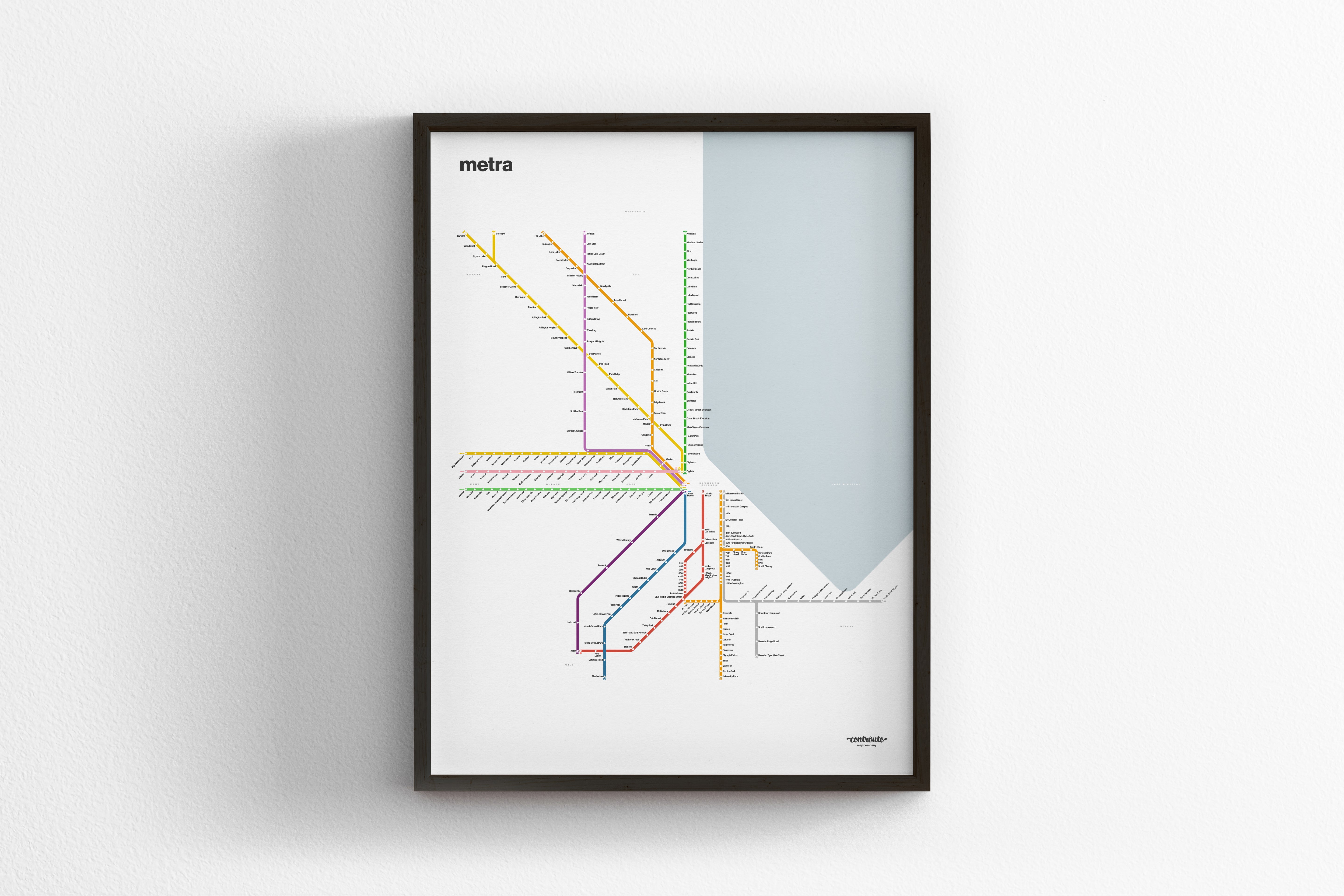 Metra Rail / Light Mode System Map