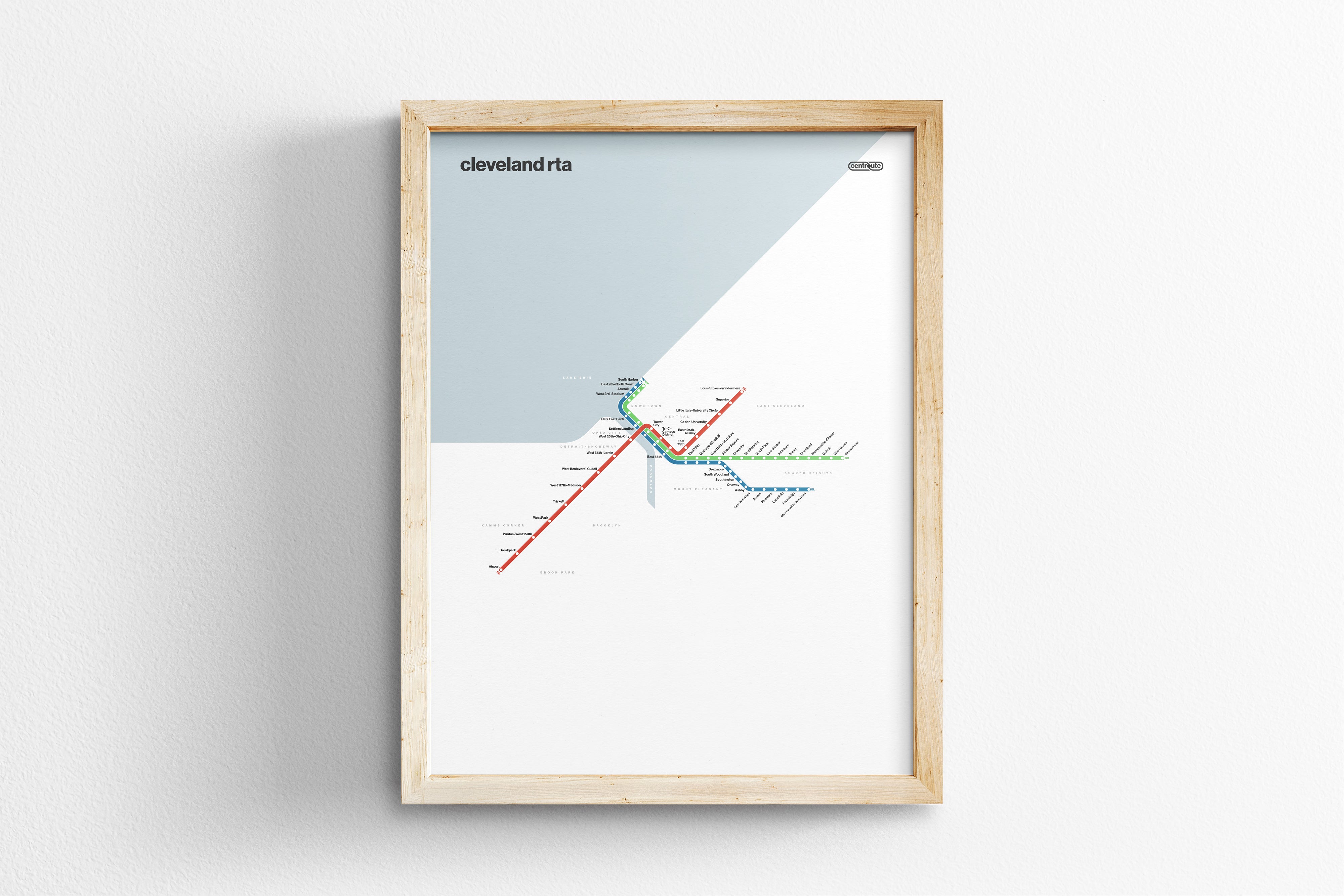 Cleveland RTA Rail / Light Mode System Map