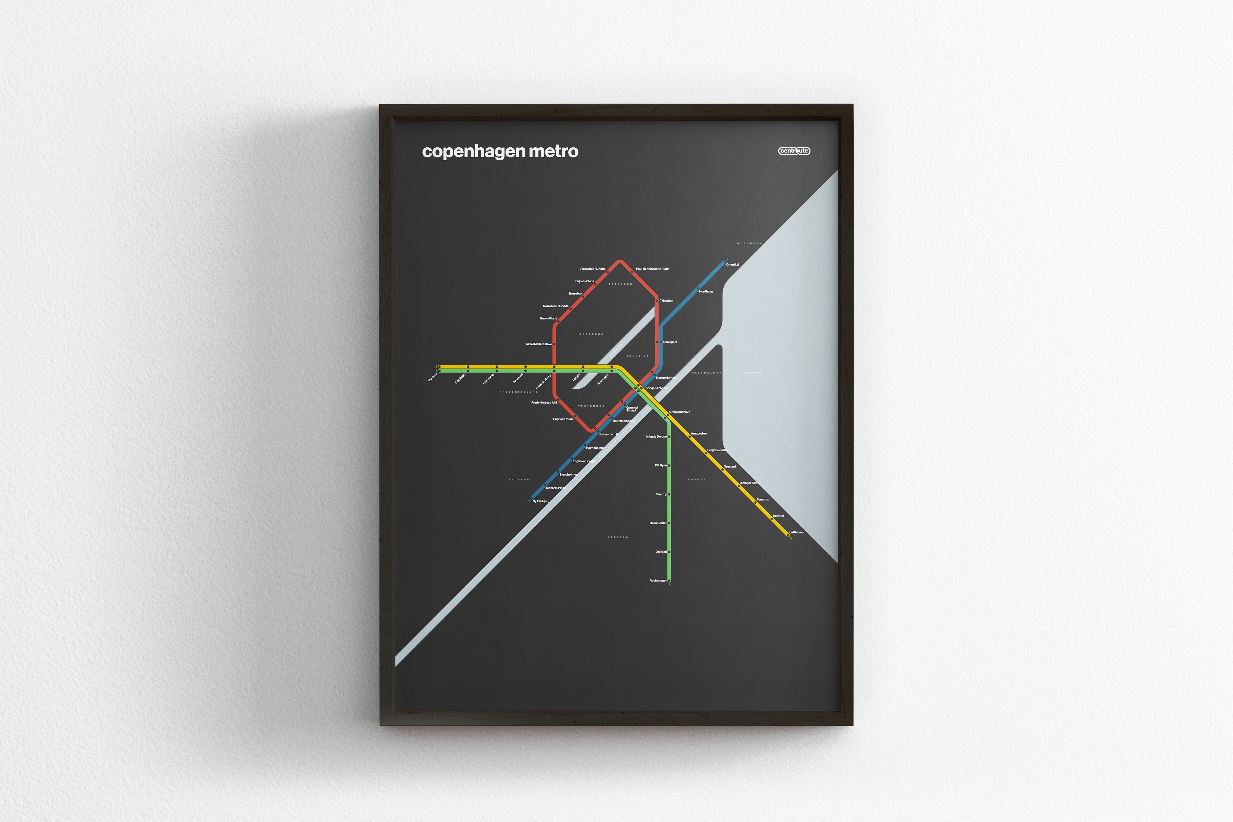 Copenhagen Metro / Dark Mode System Map
