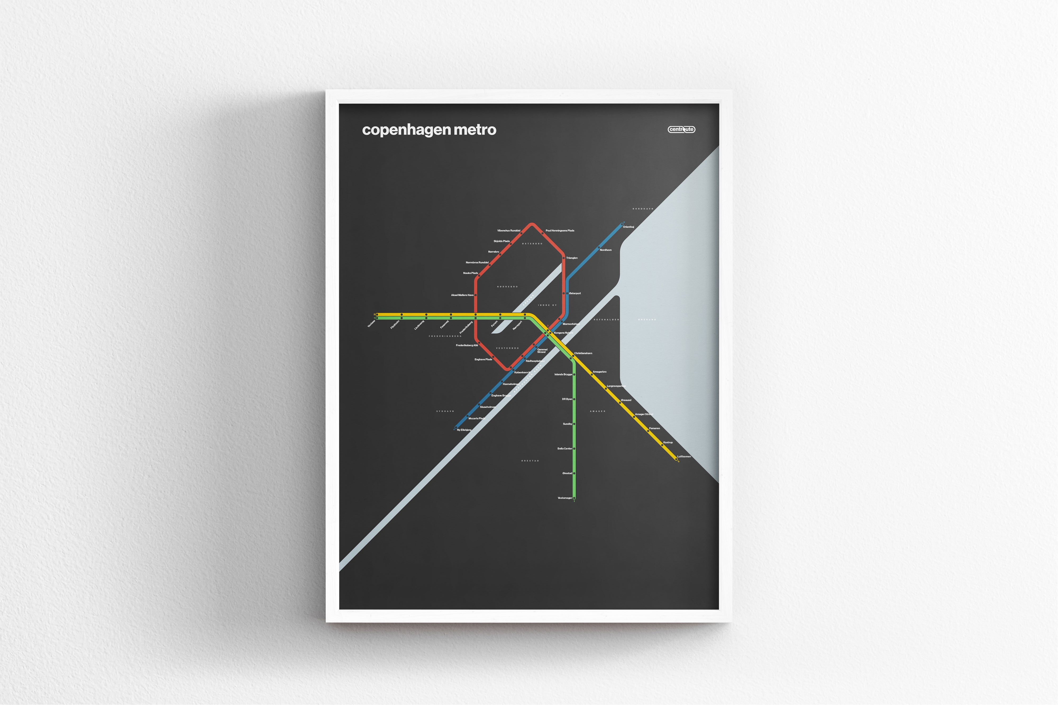Copenhagen Metro / Dark Mode System Map