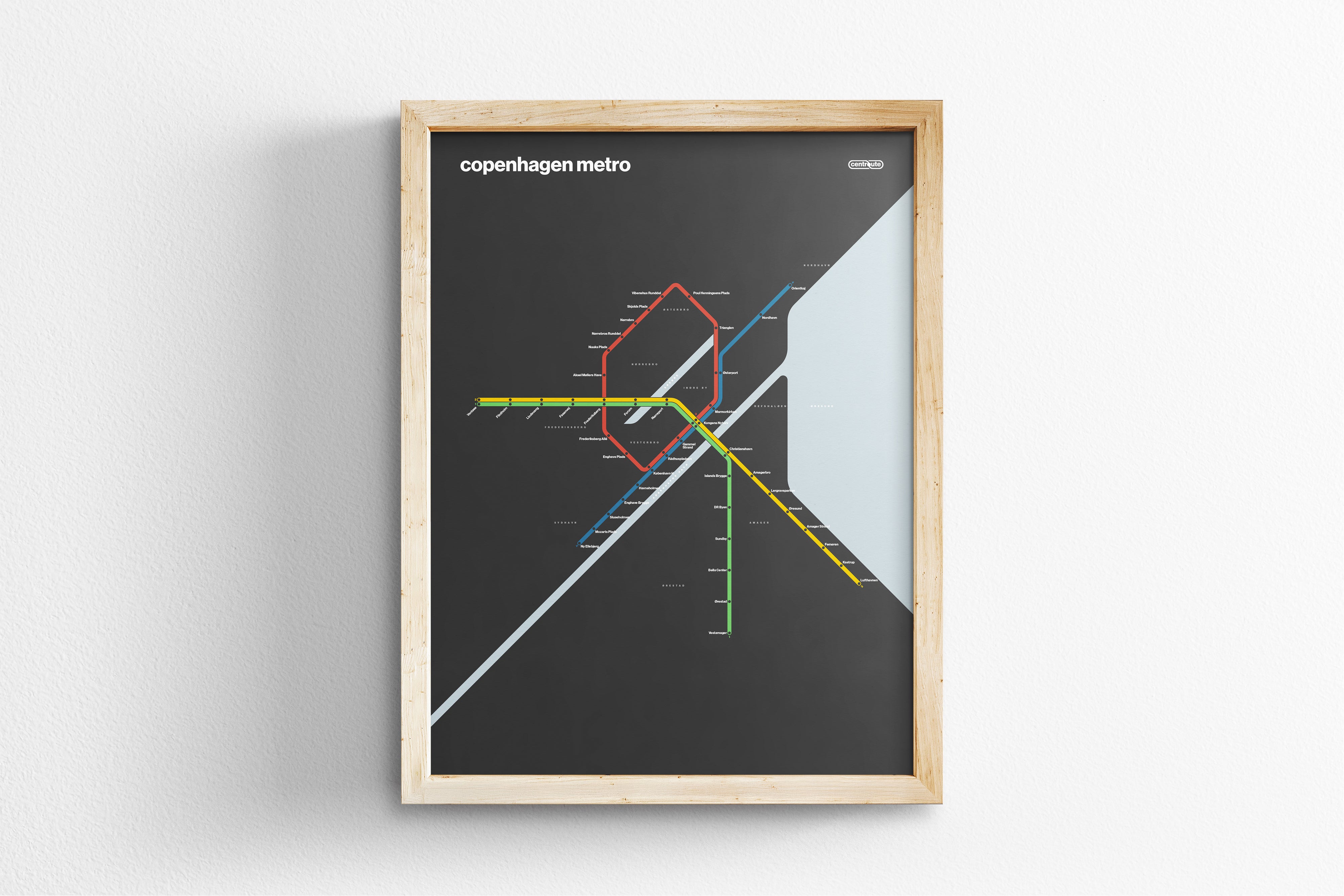 Copenhagen Metro / Dark Mode System Map