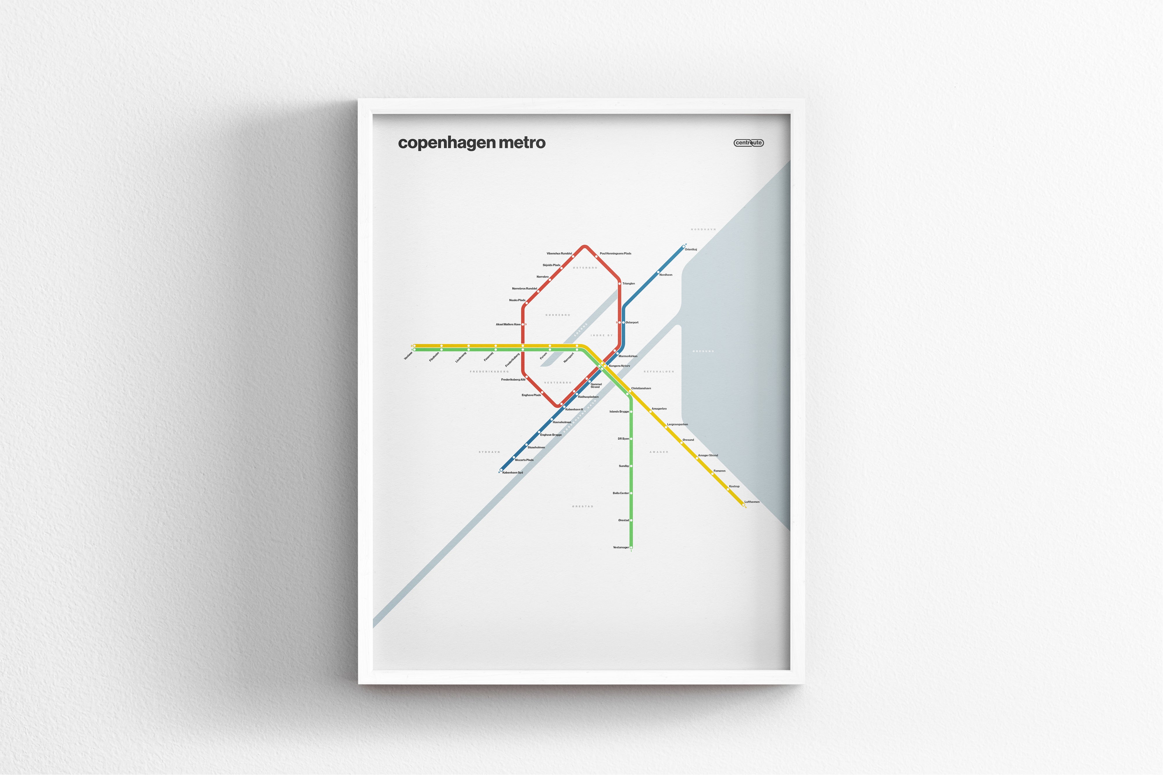 Copenhagen Metro / Light Mode System Map