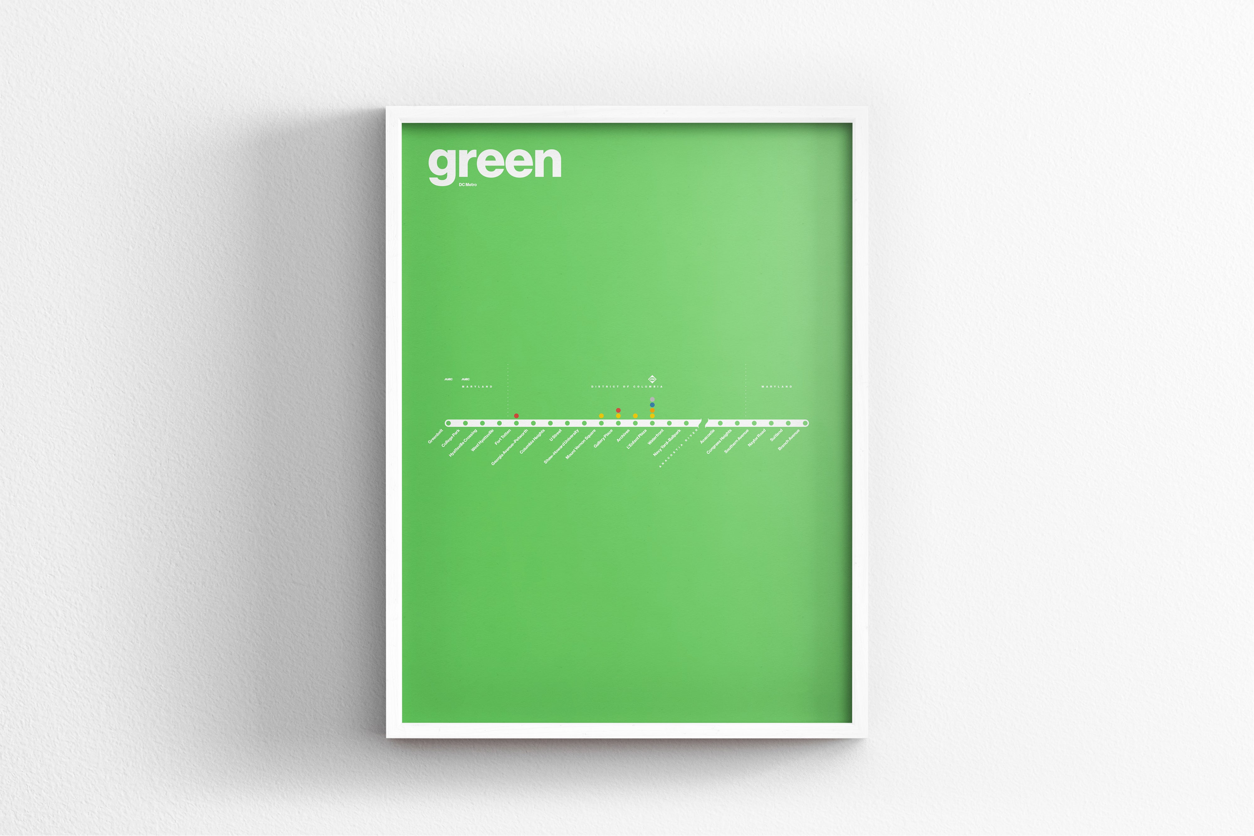 Green Line Map / DC Metro