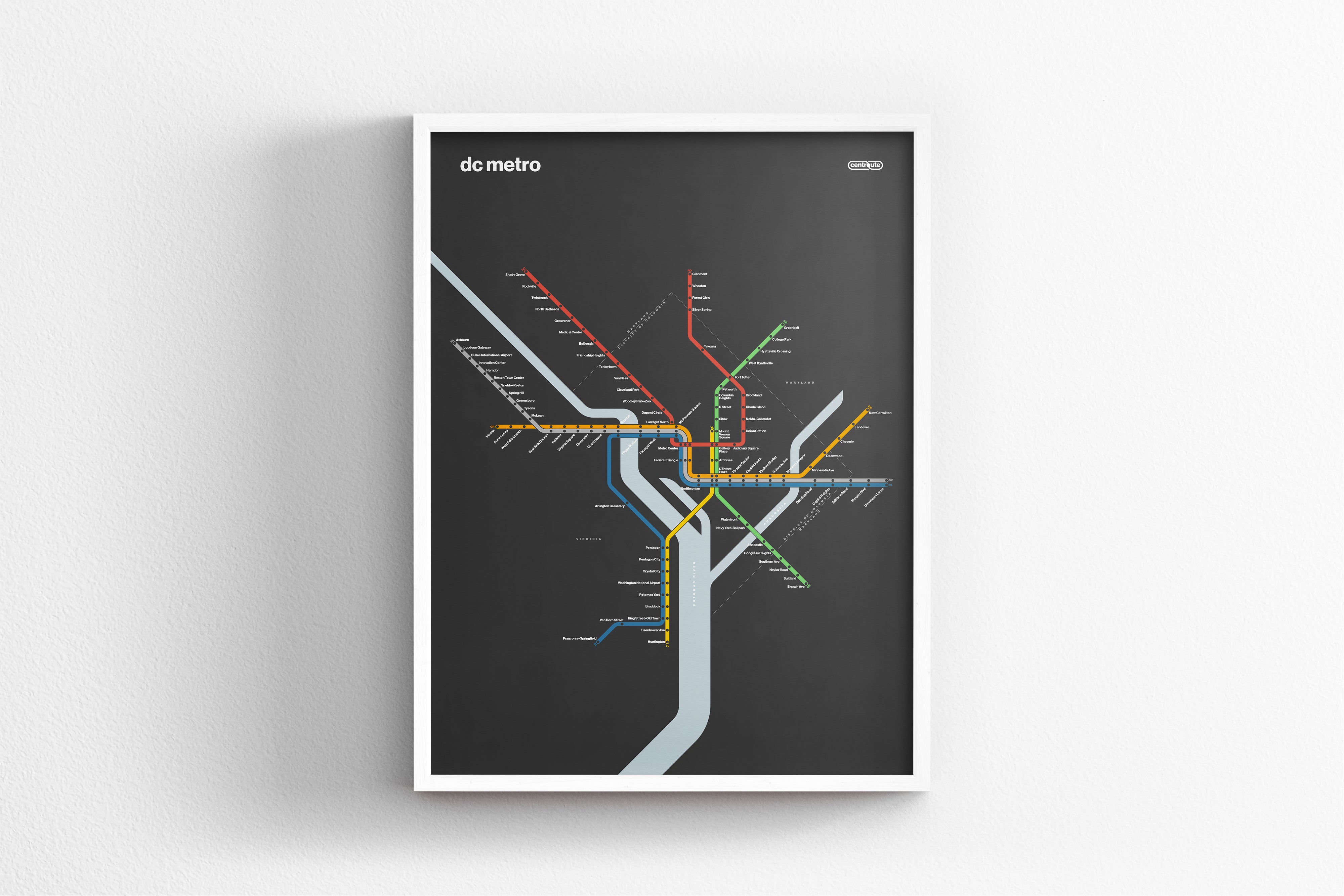 DC Metro / Dark Mode System Map