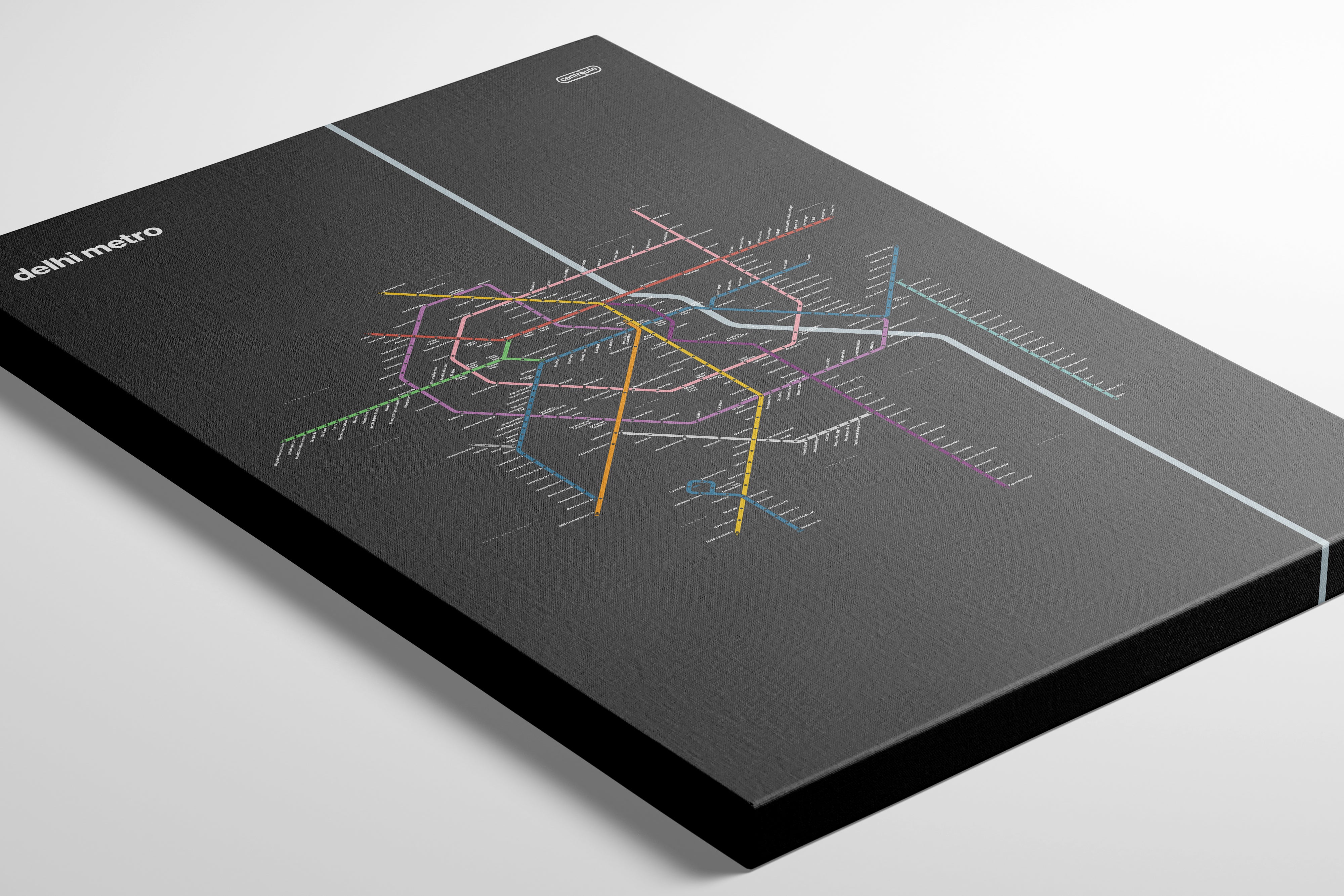 Delhi Metro / Dark Mode System Map / English