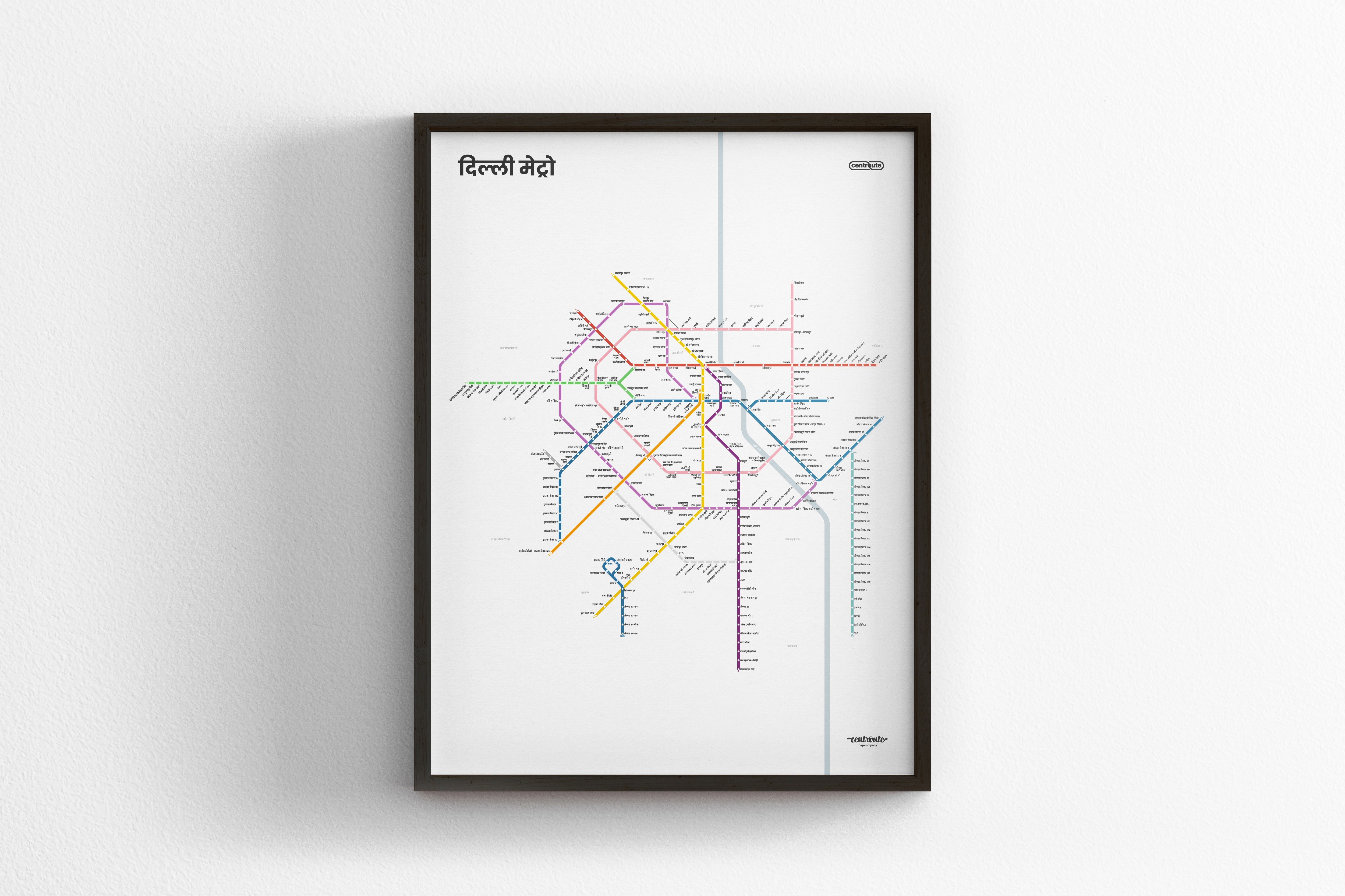 Delhi Metro / Light Mode System Map / Hindi