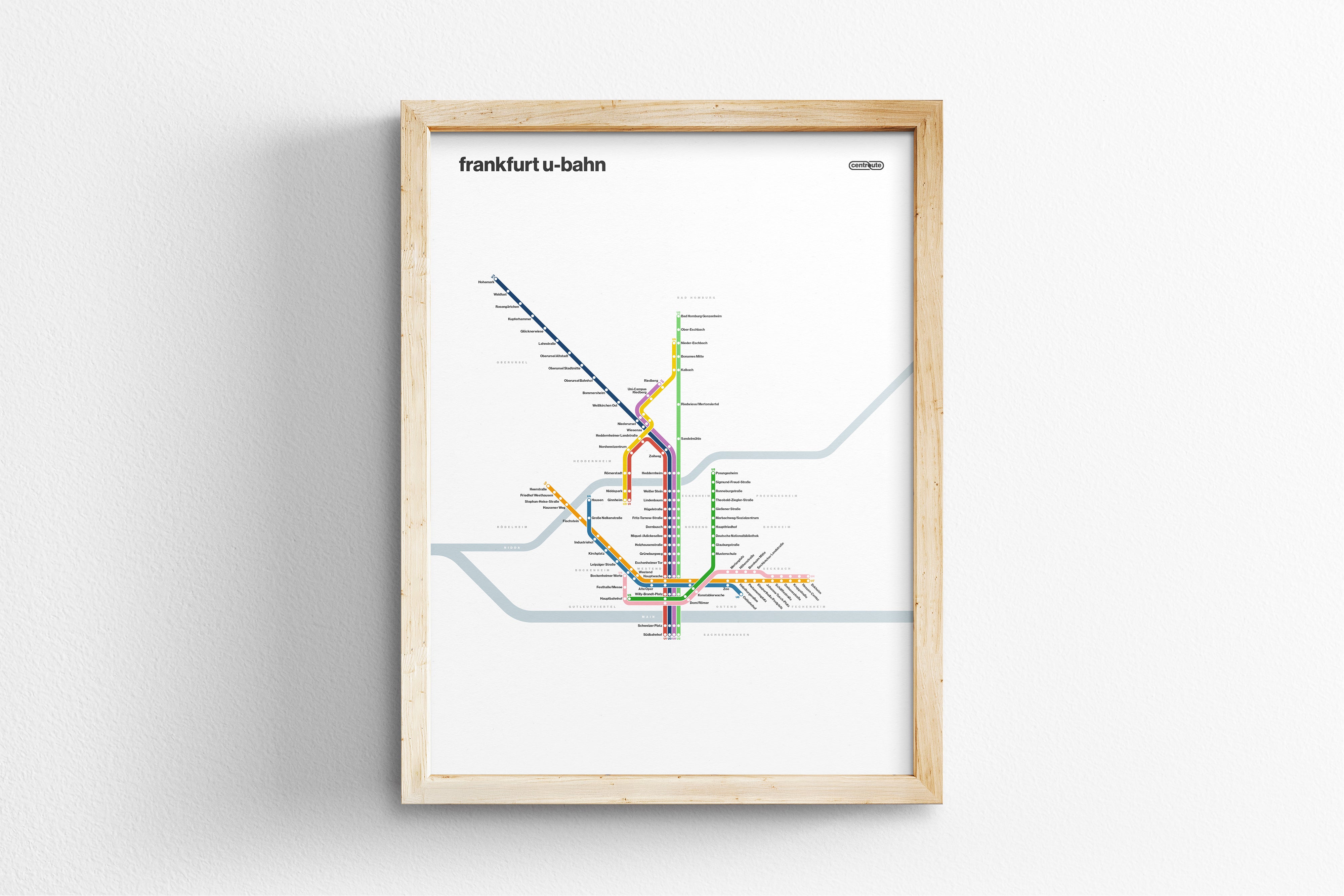 Frankfurt U-bahn / Light Mode System Map