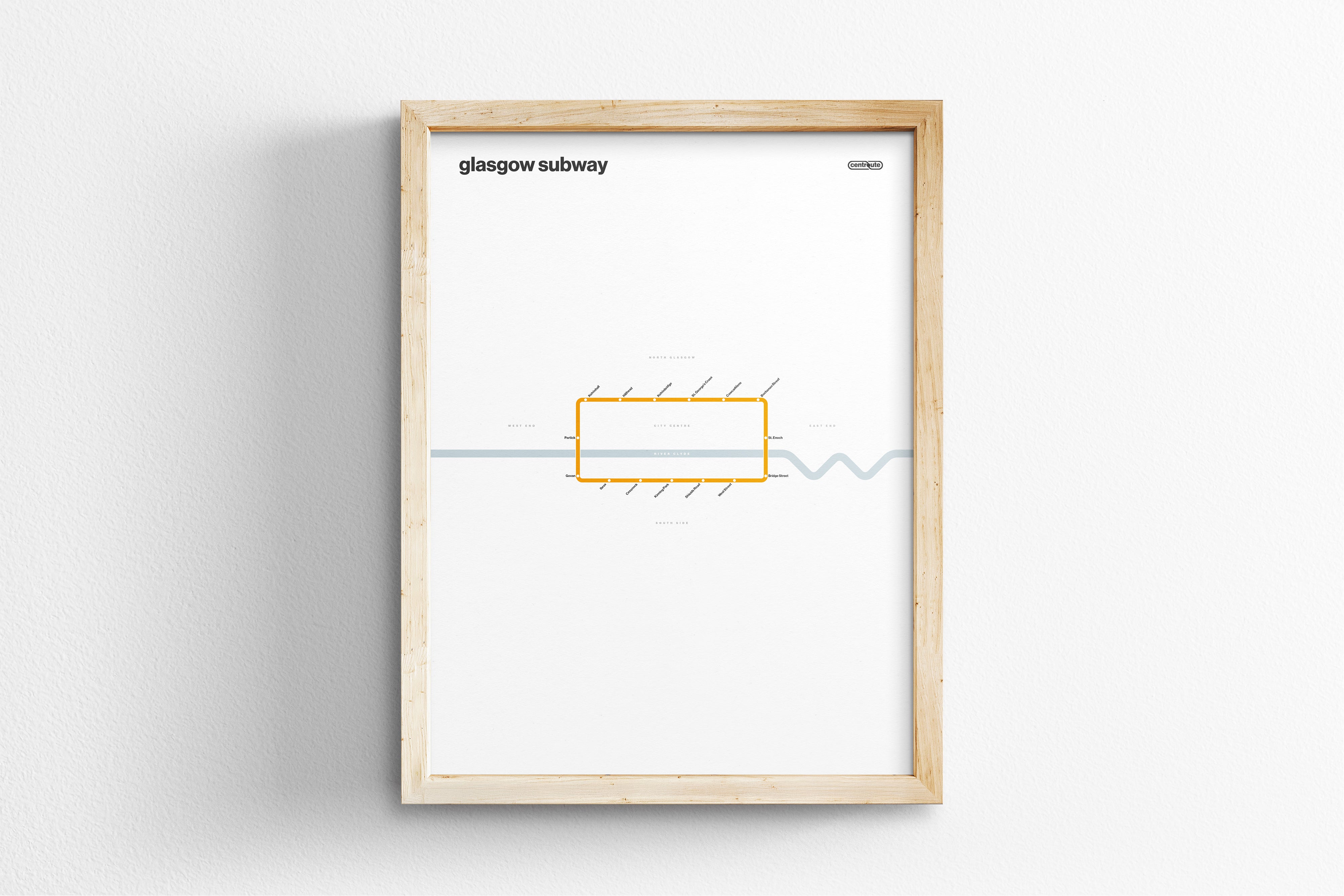 Glasgow Subway / Light Mode System Map