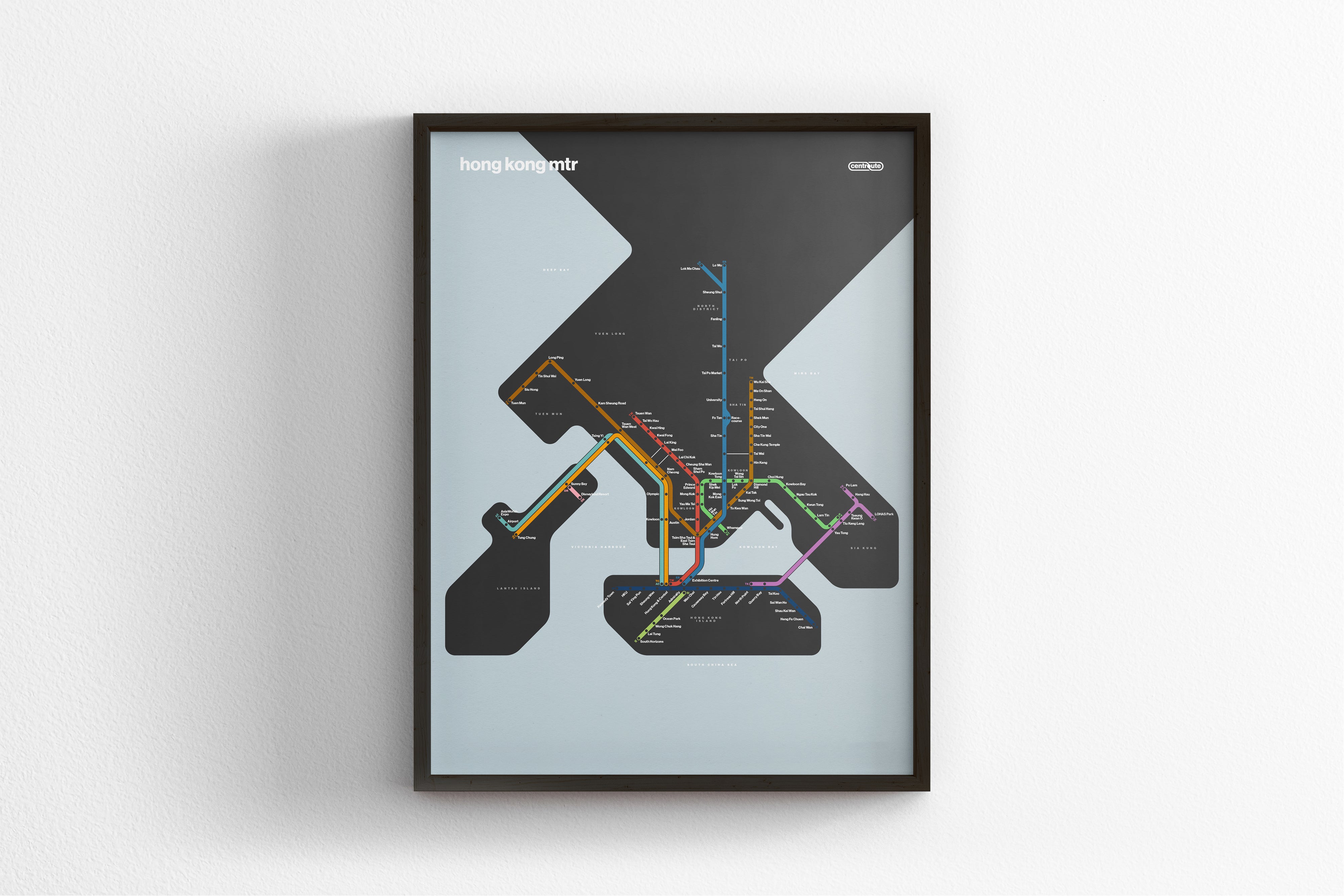 Hong Kong MTR 港鐵 港铁 / Dark Mode System Map