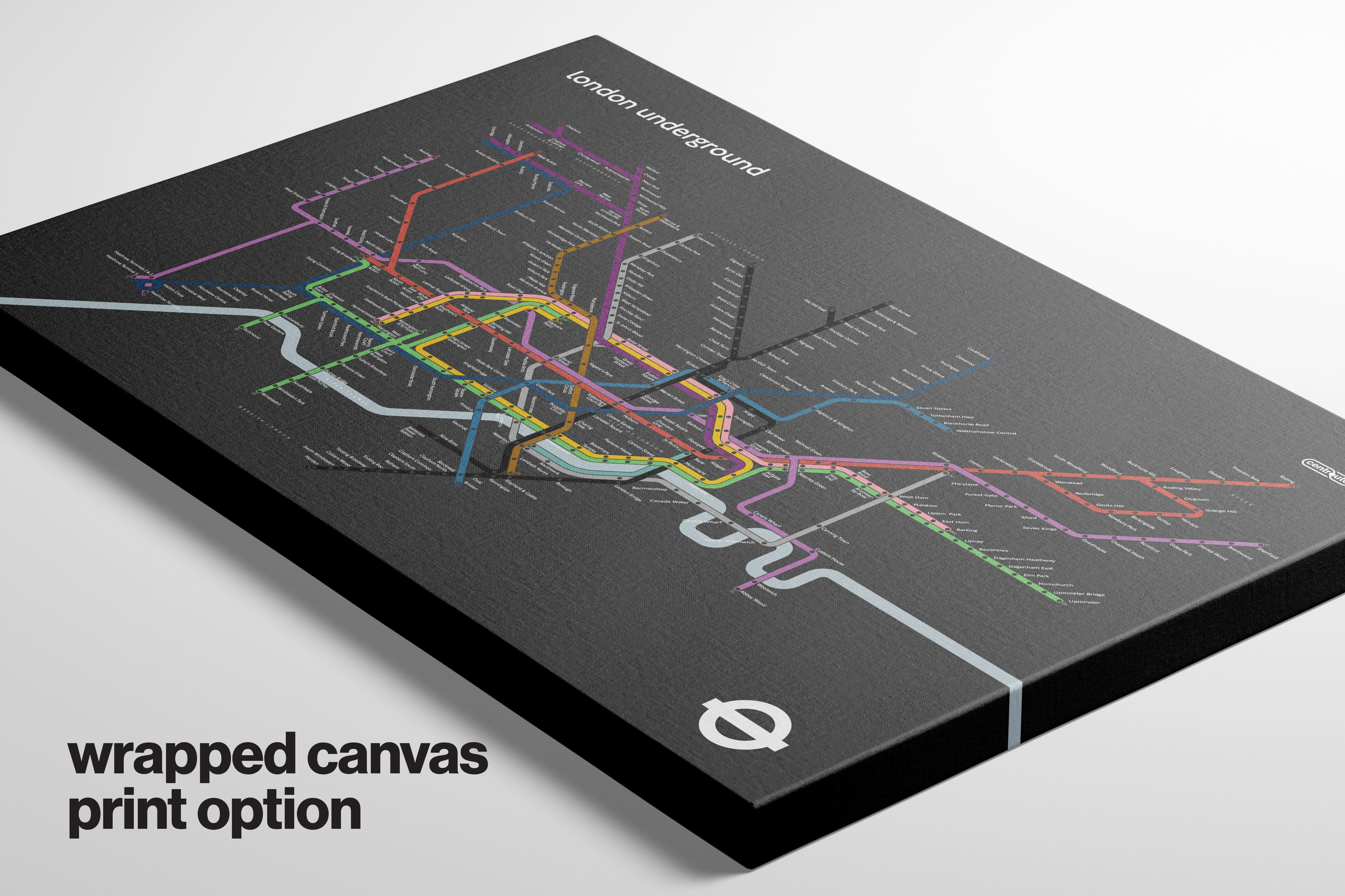 London Underground / Dark Mode System Map / Horizontal