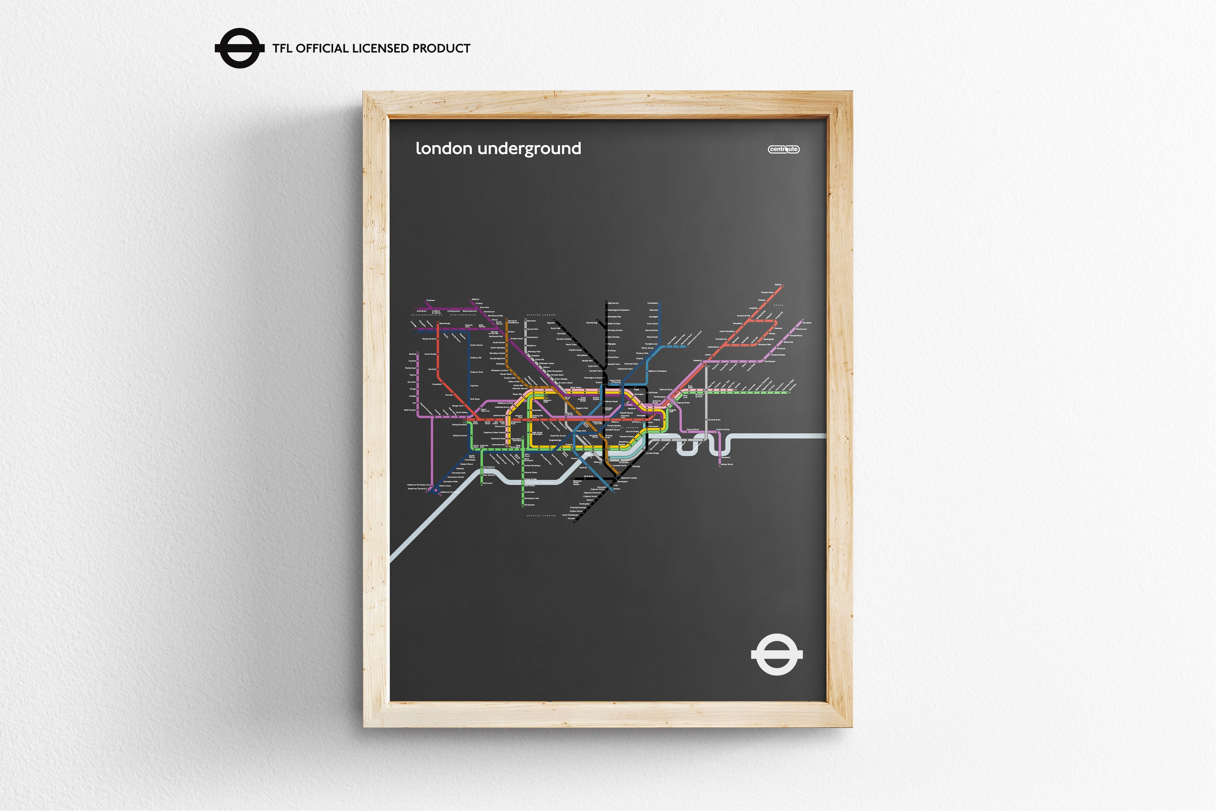 London Underground / Dark Mode System Map / Vertical