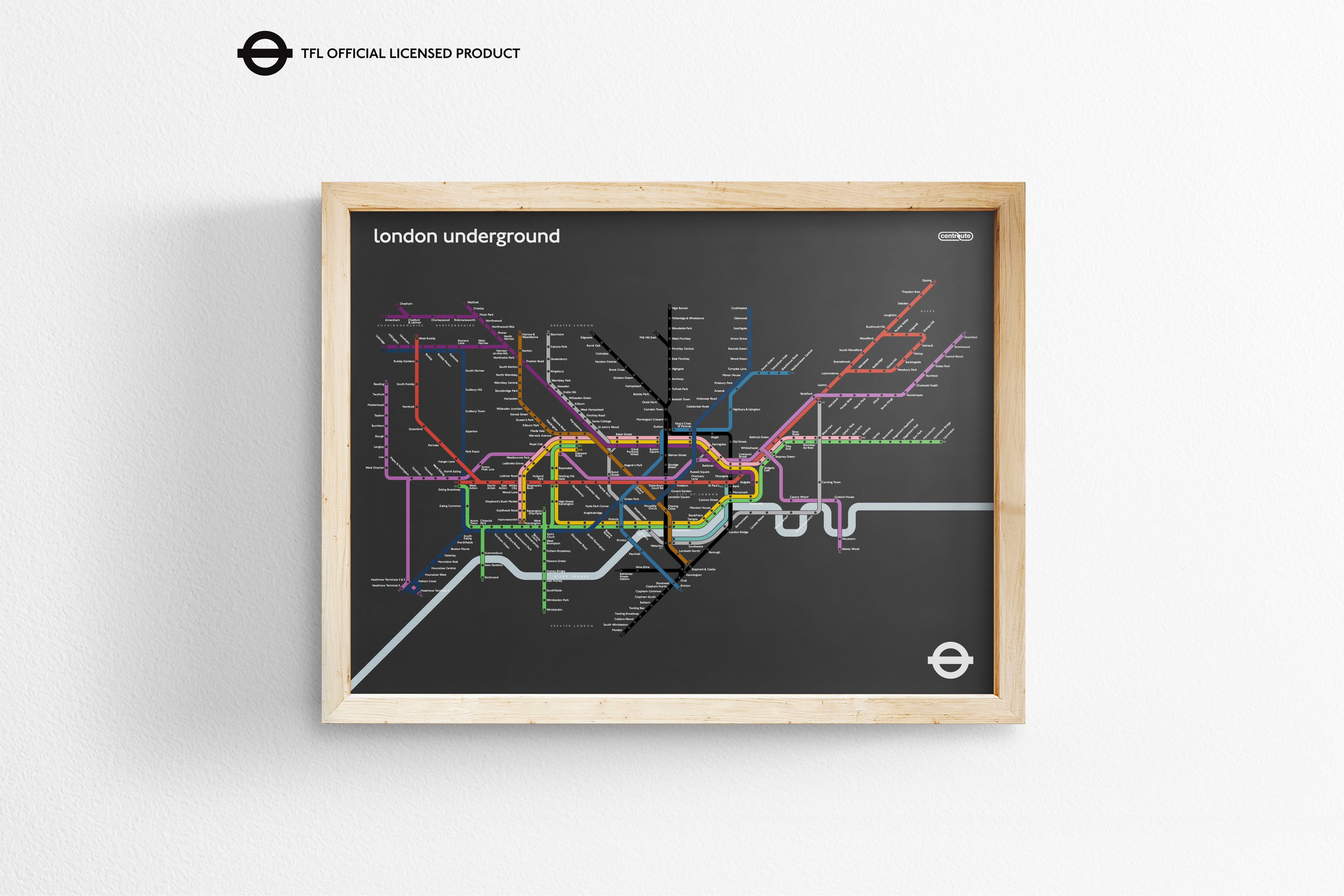 London Underground / Dark Mode System Map / Horizontal