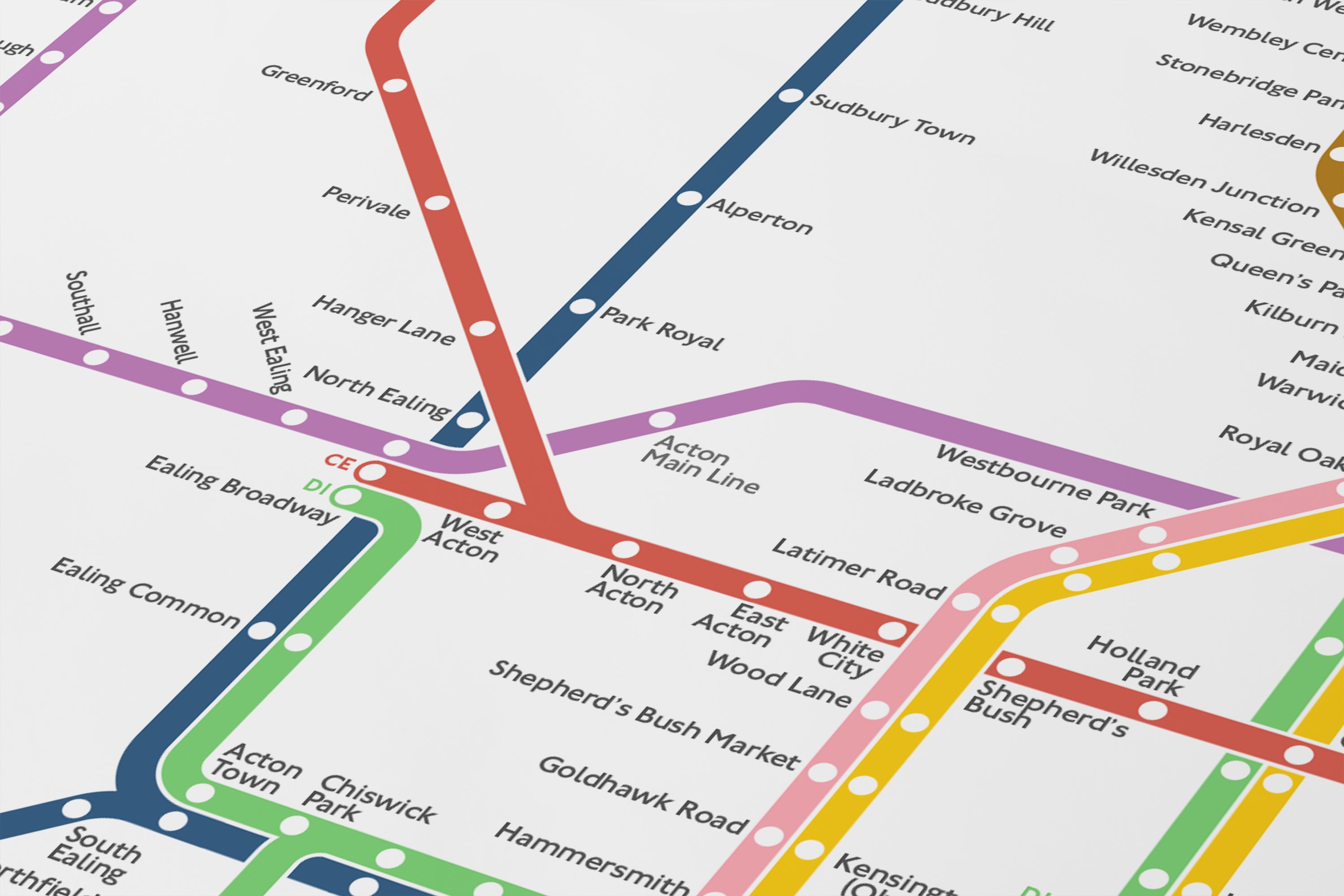 London Underground Tube Map / Light Mode System Map / Horizontal