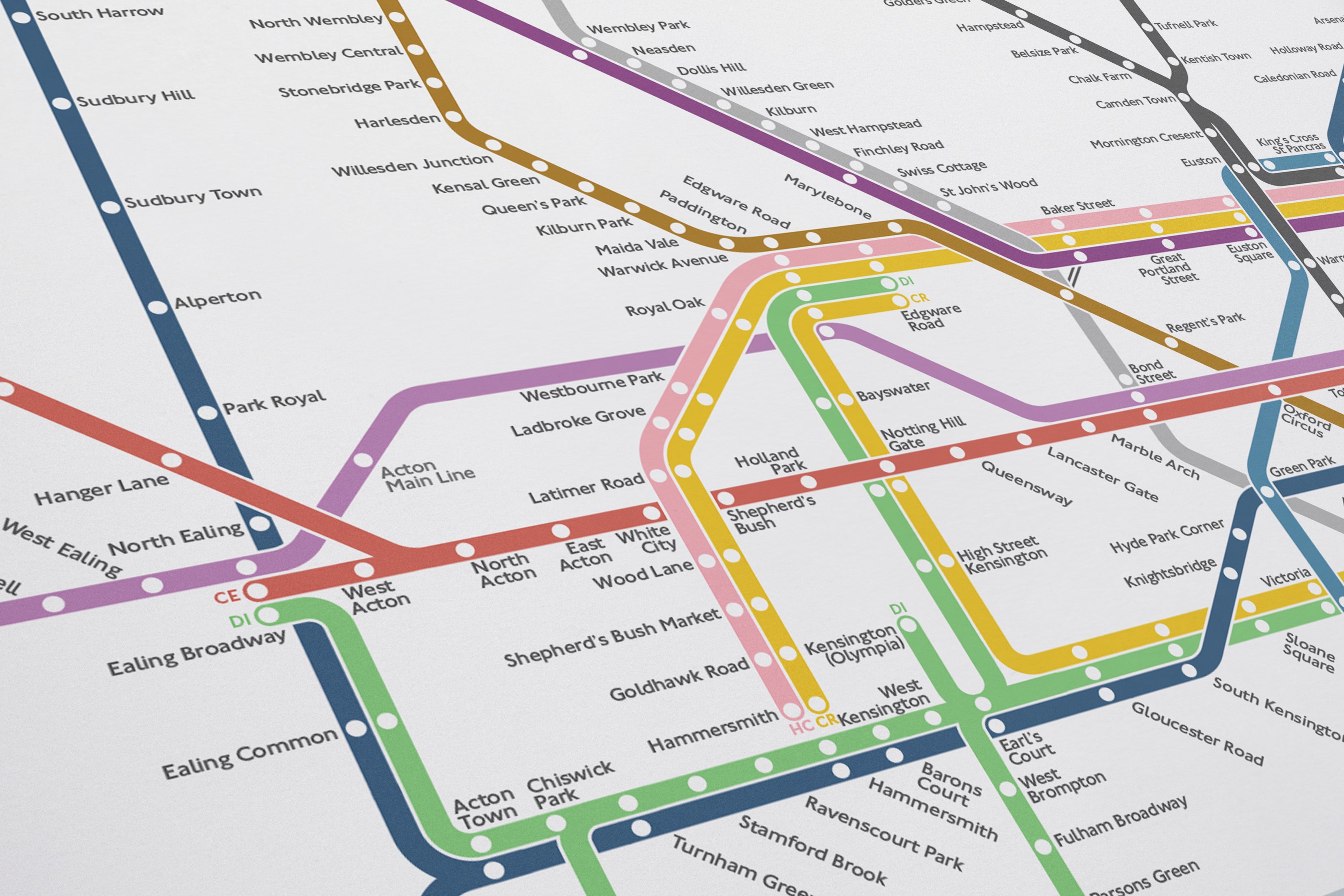 London Underground / Light Mode System Map / Vertical