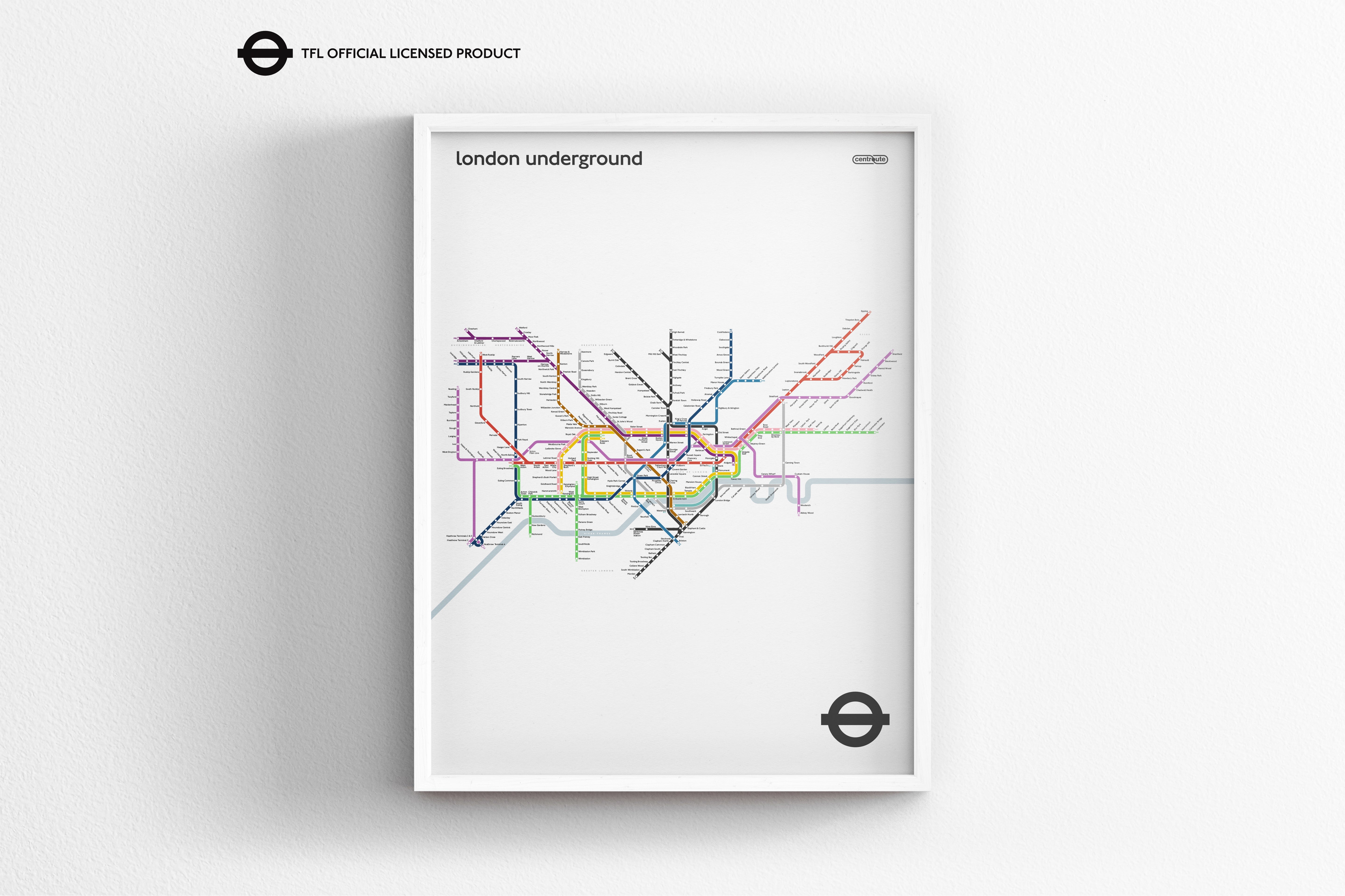London Underground / Light Mode System Map / Vertical