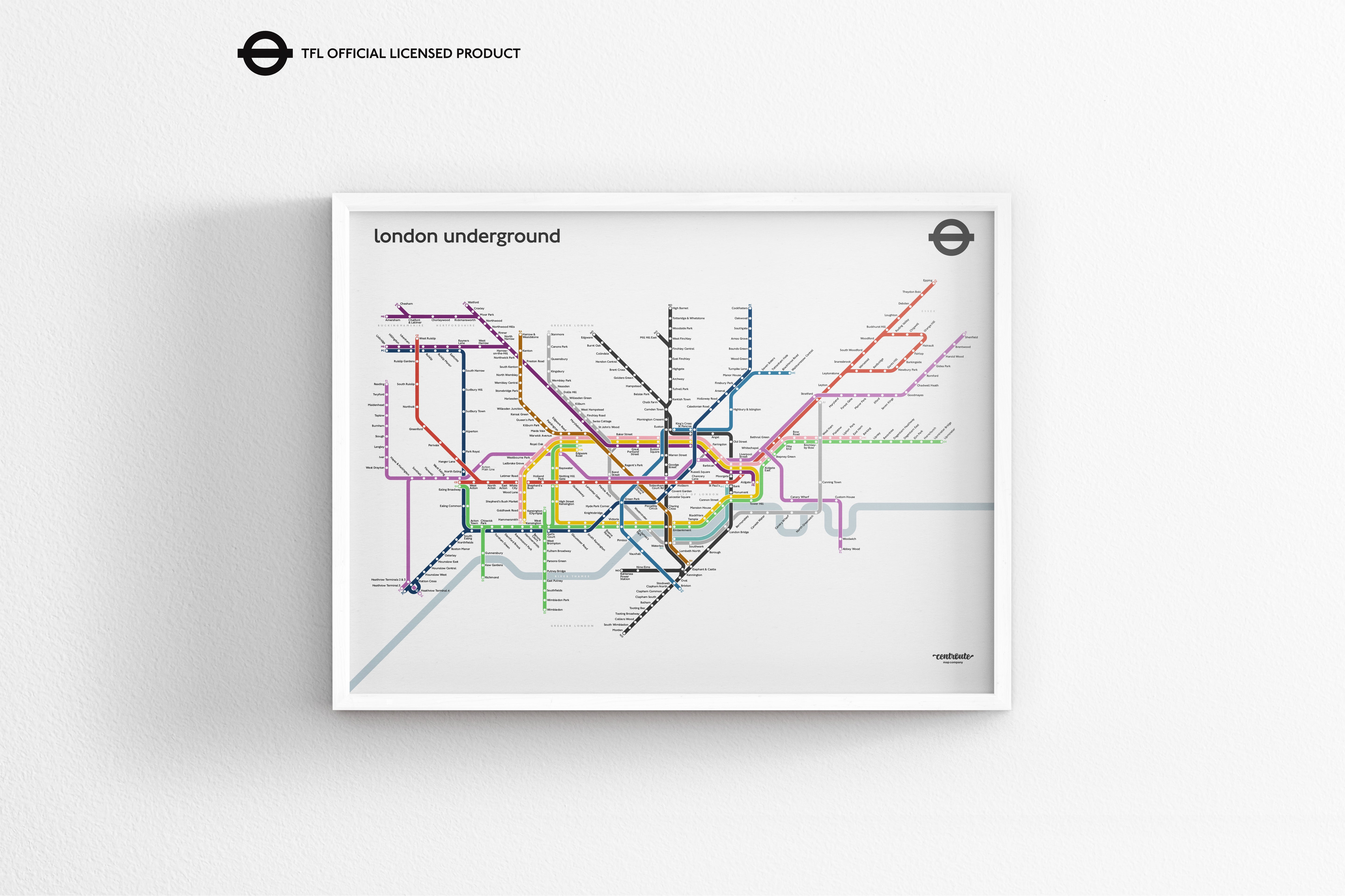 London Underground Tube Map / Light Mode System Map / Horizontal