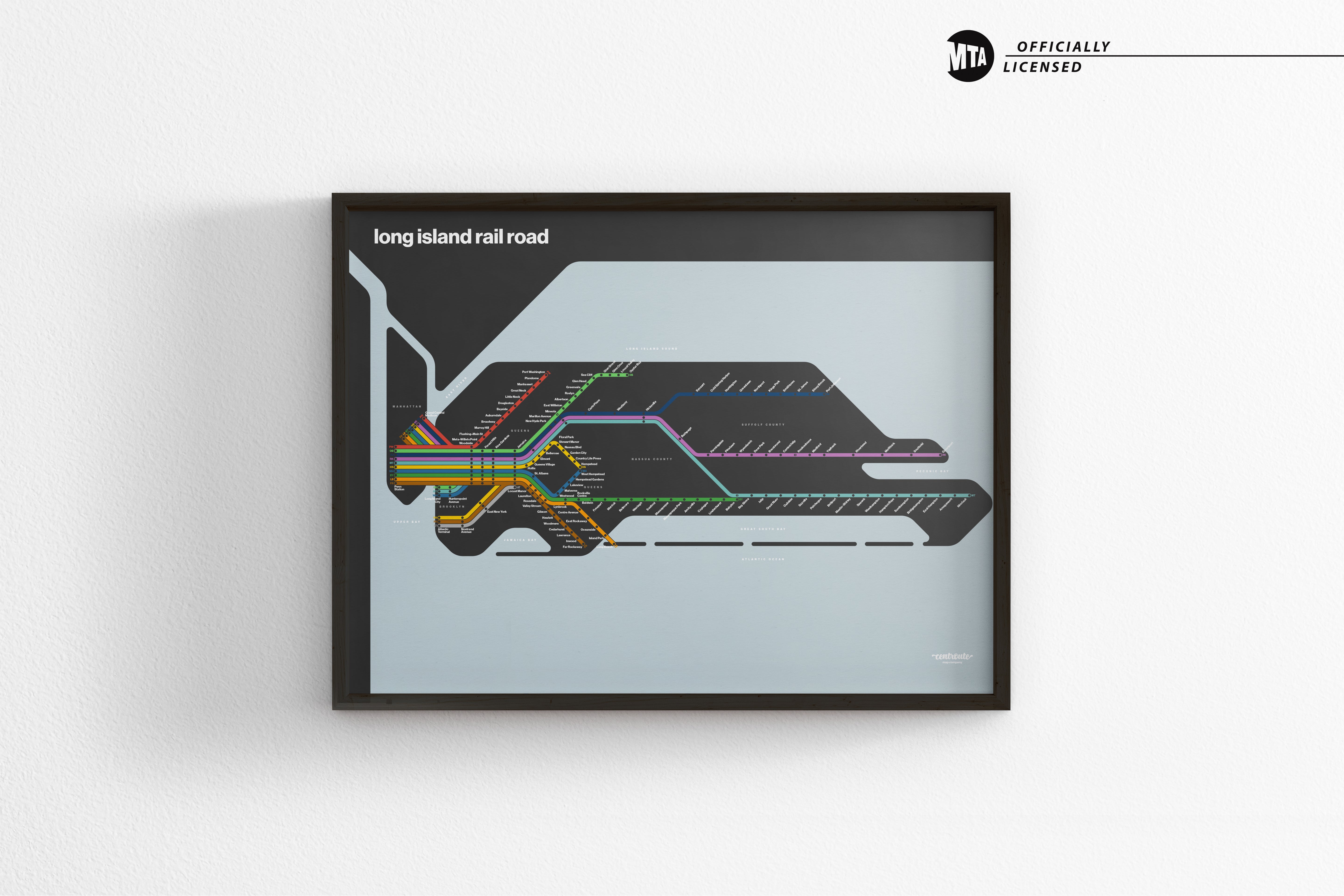 LIRR Long Island Rail Road / Dark Mode System Map
