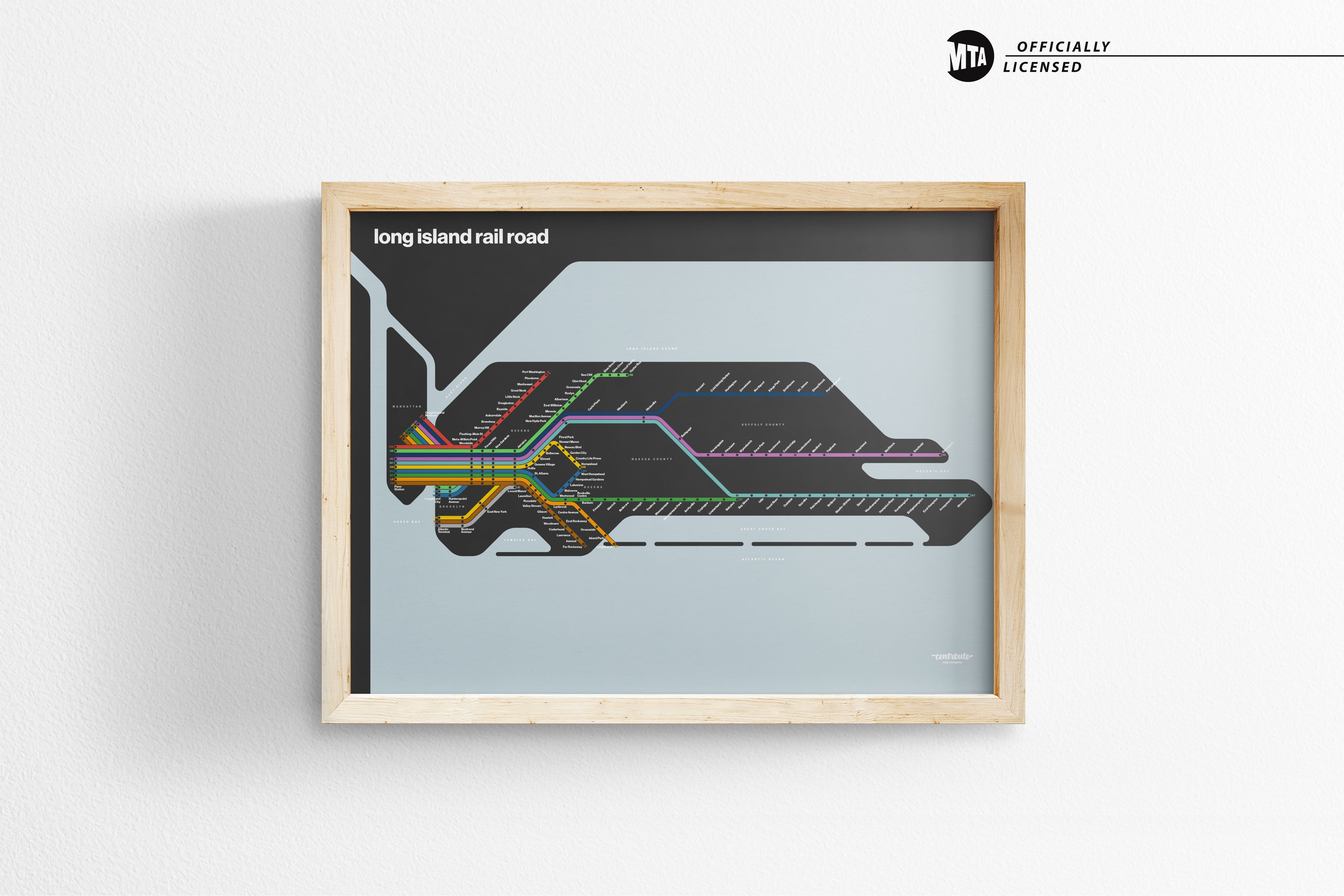 LIRR Long Island Rail Road / Dark Mode System Map