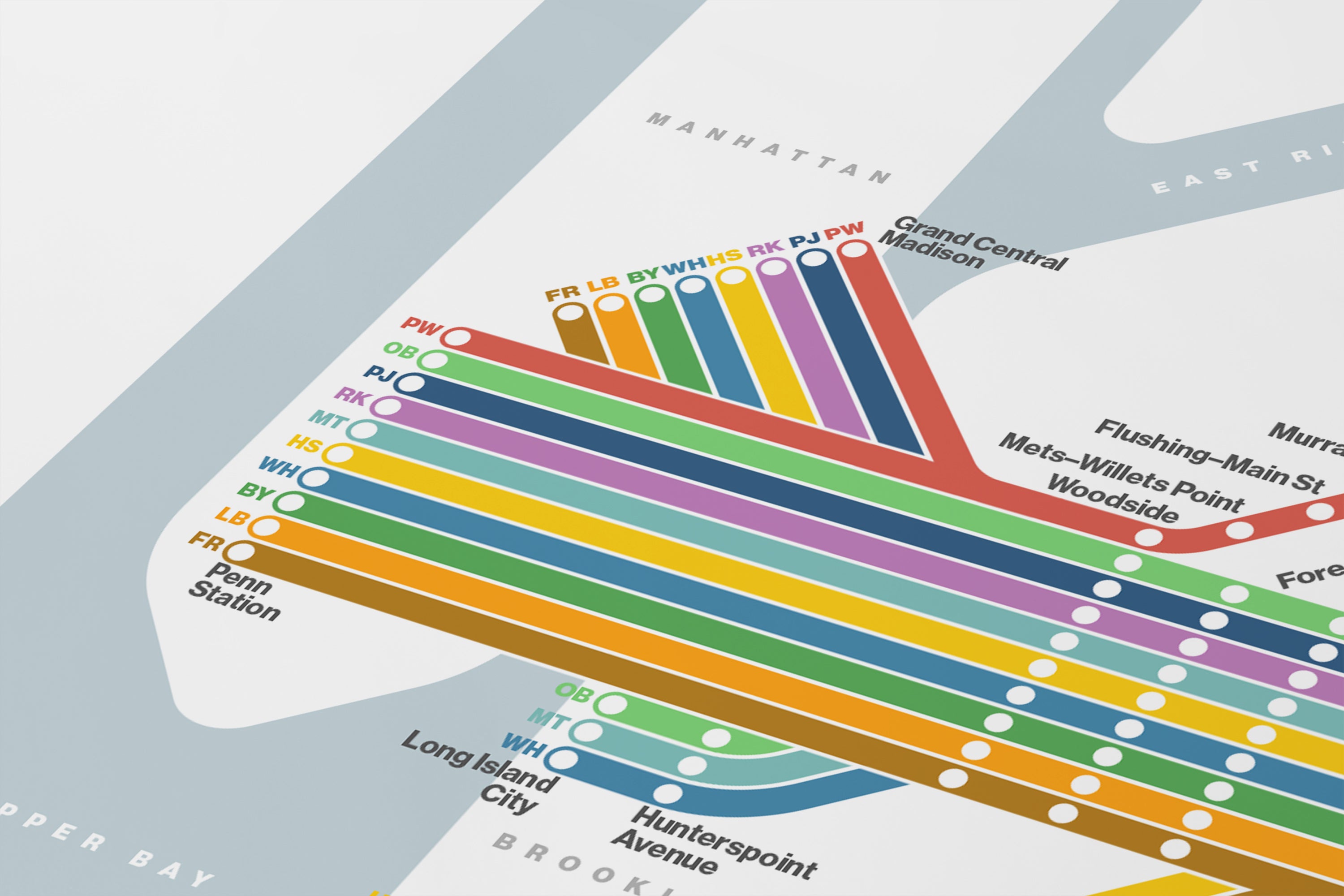 LIRR Long Island Rail Road / Light Mode System Map