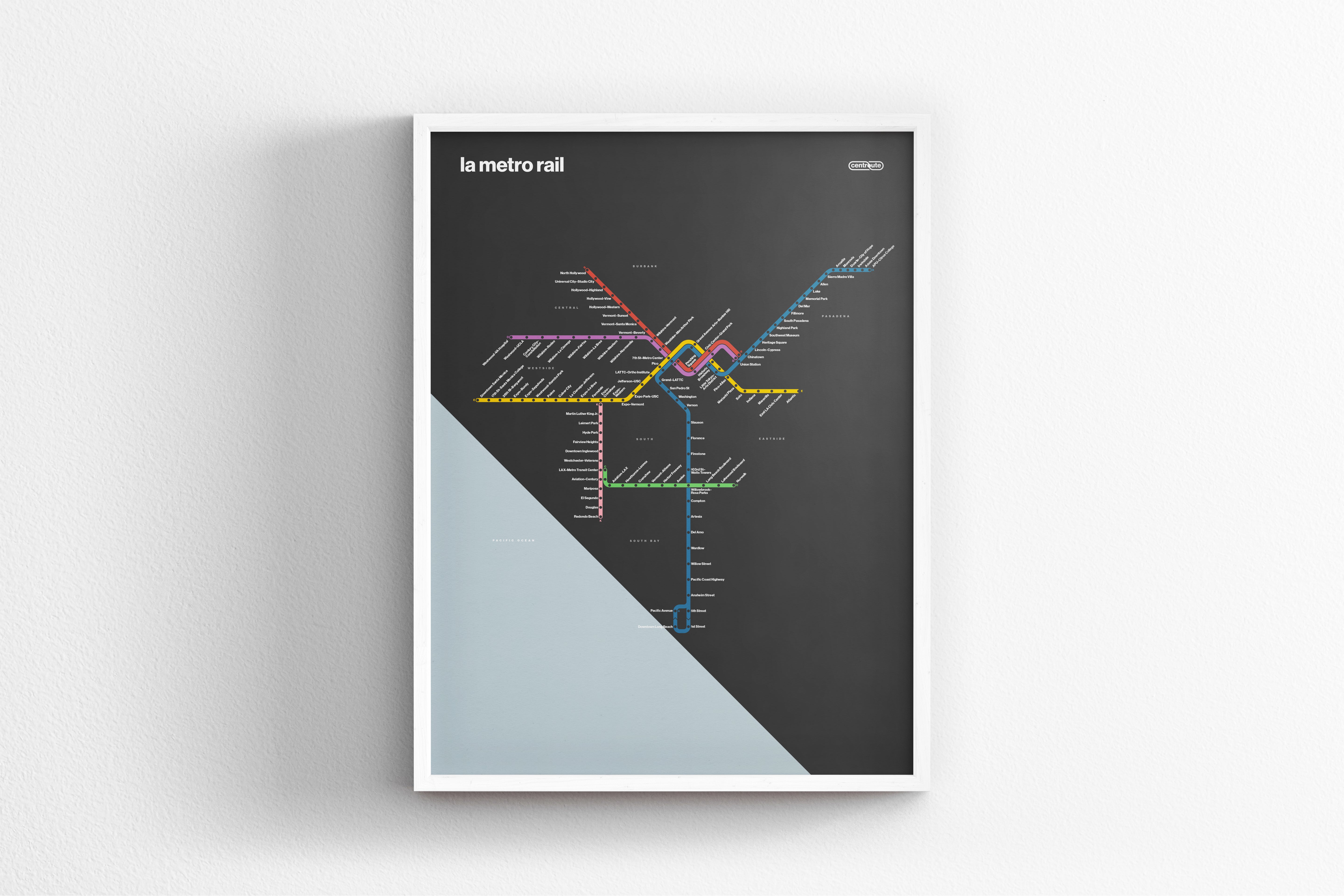 LA Metro Rail / Dark Mode System Map