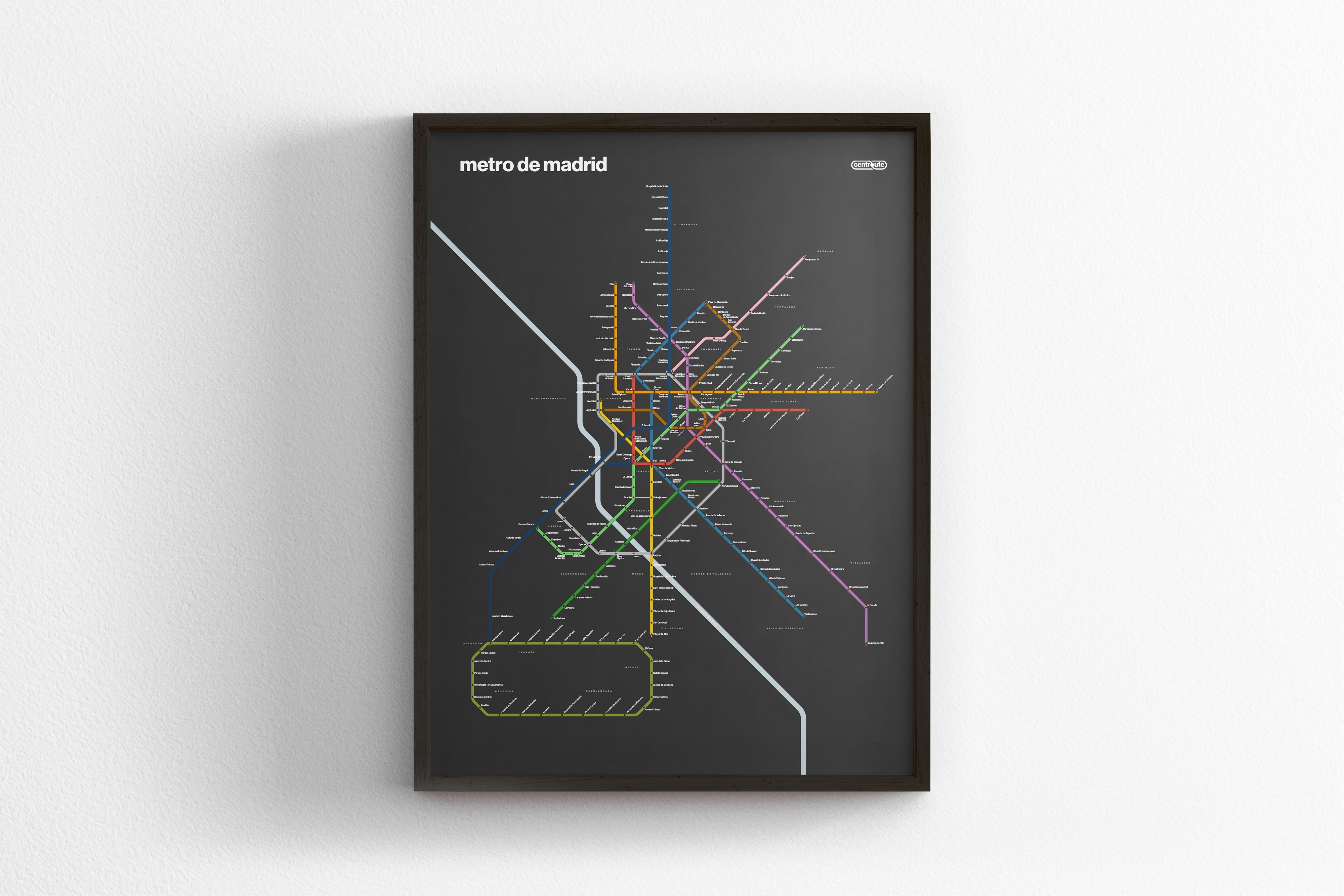 Madrid Metro / Dark Mode System Map