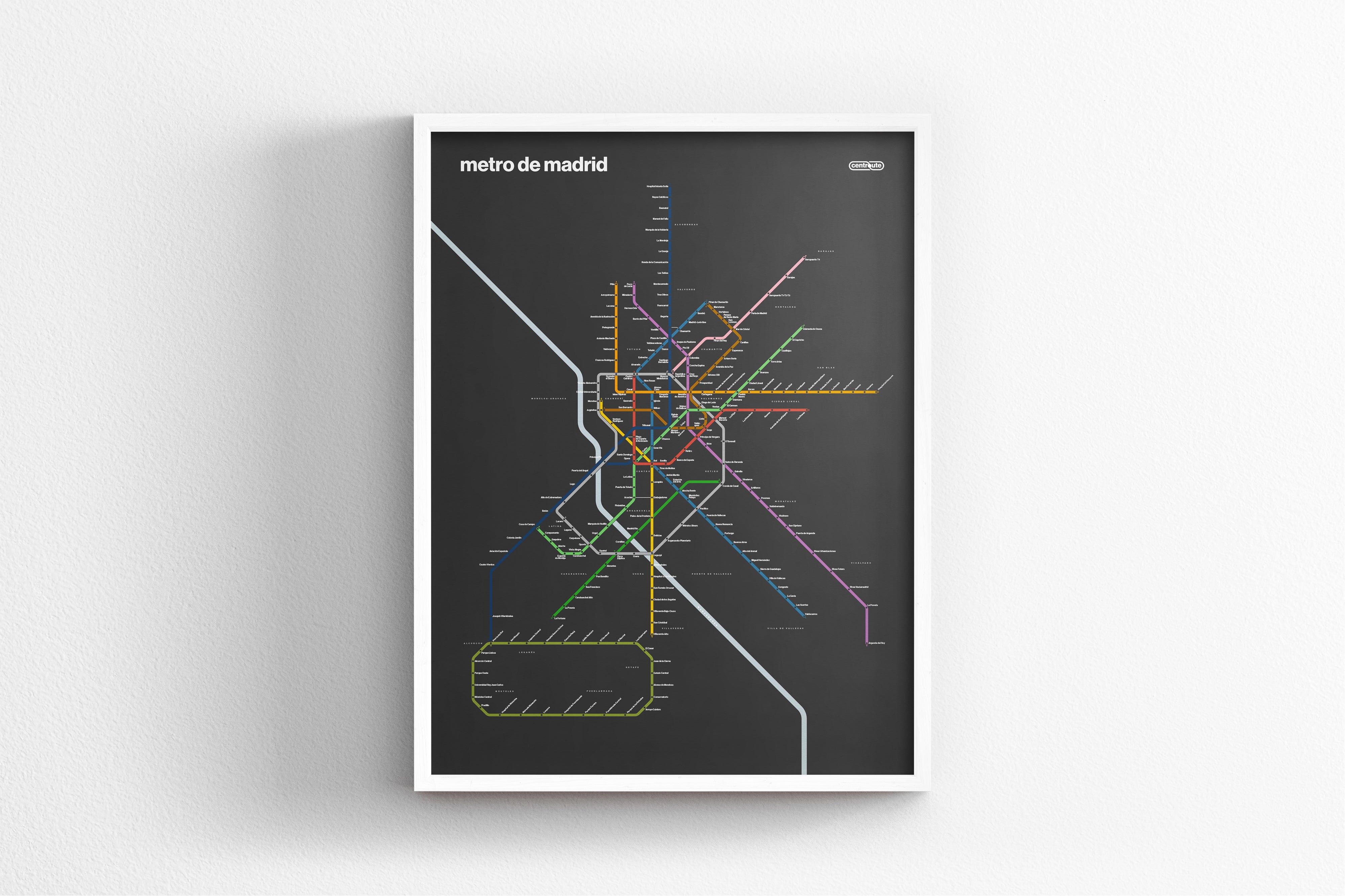 Madrid Metro / Dark Mode System Map