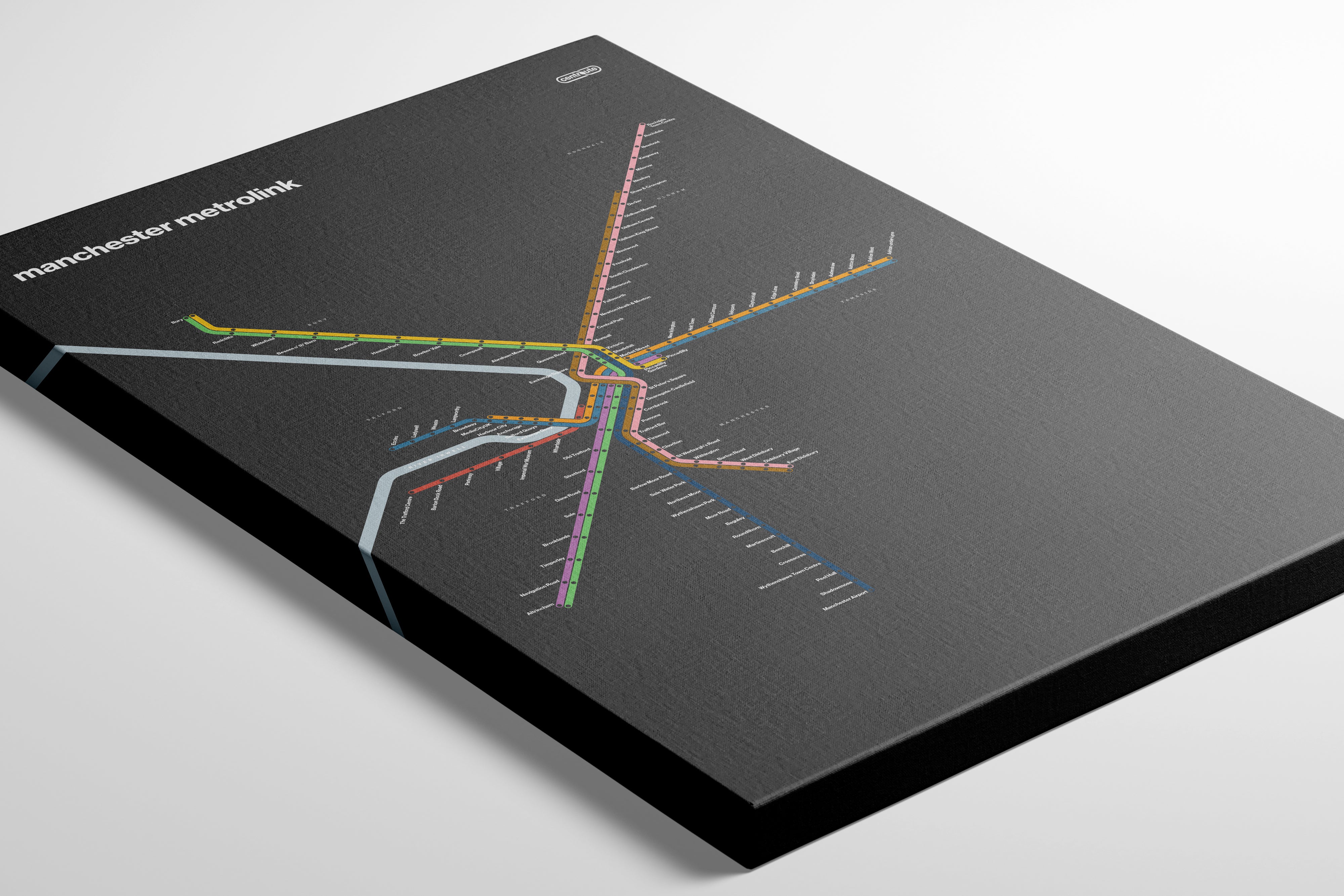 Manchester Metrolink / Dark Mode System Map