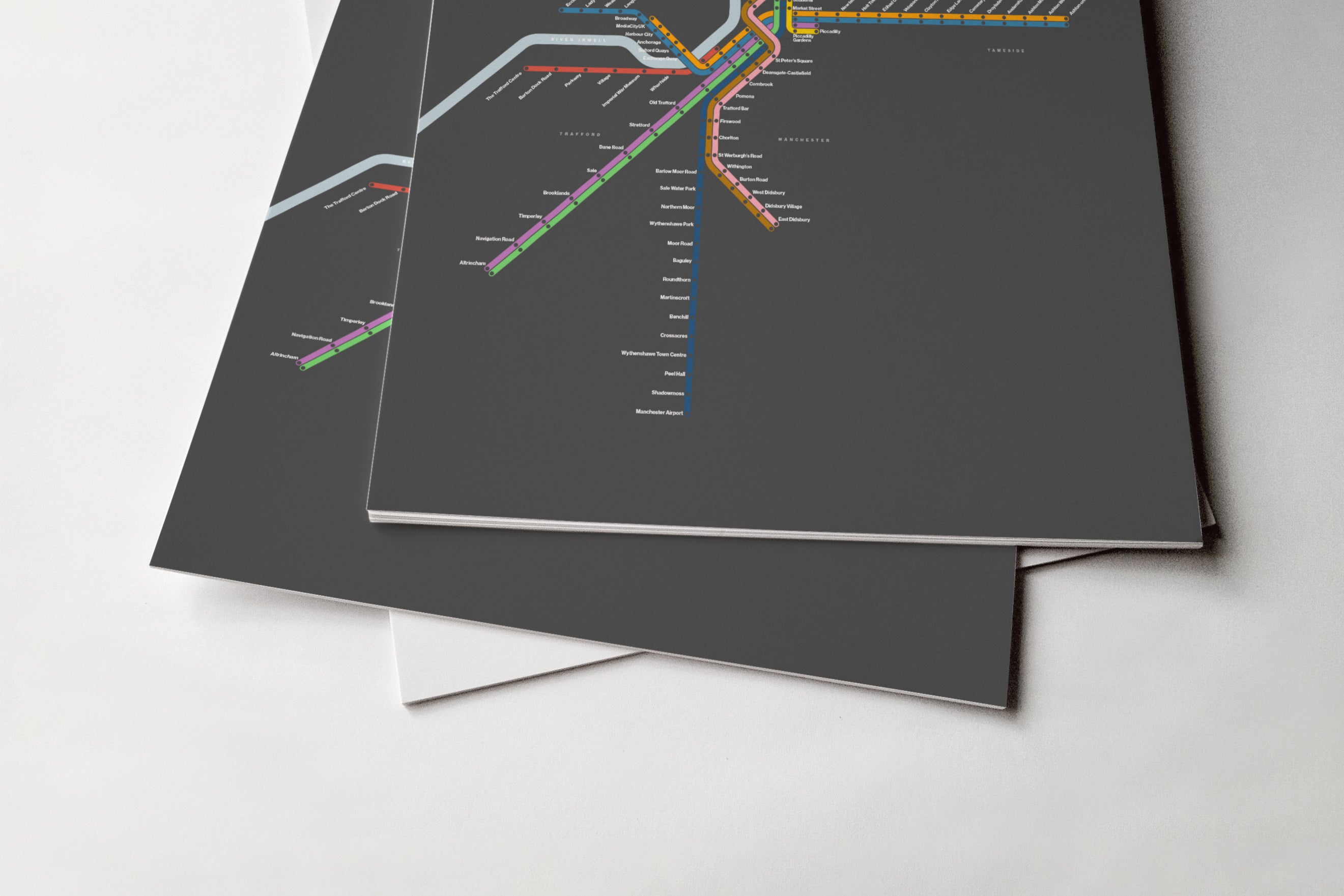 Manchester Metrolink / Dark Mode System Map