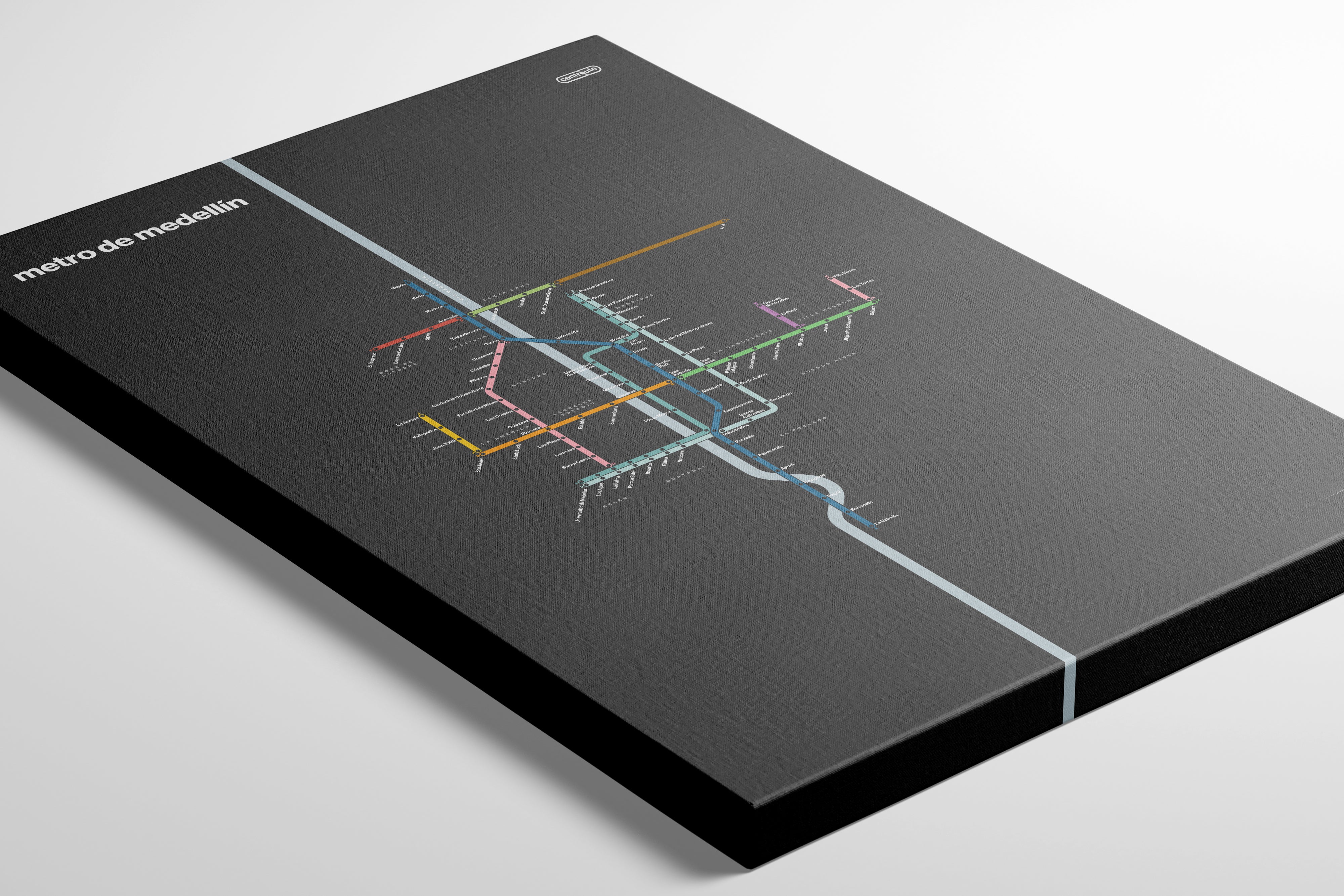 Medellín Metro / Dark Mode System Map