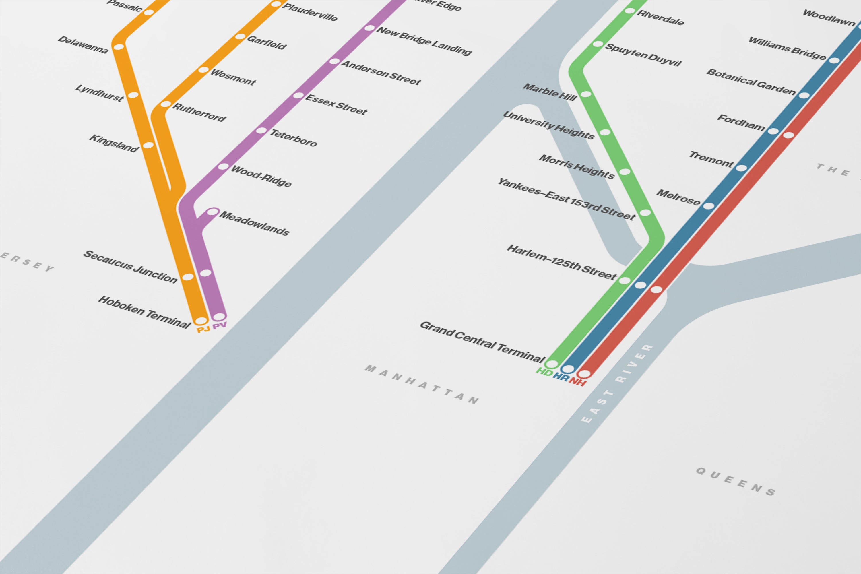 Metro North / Light Mode System Map