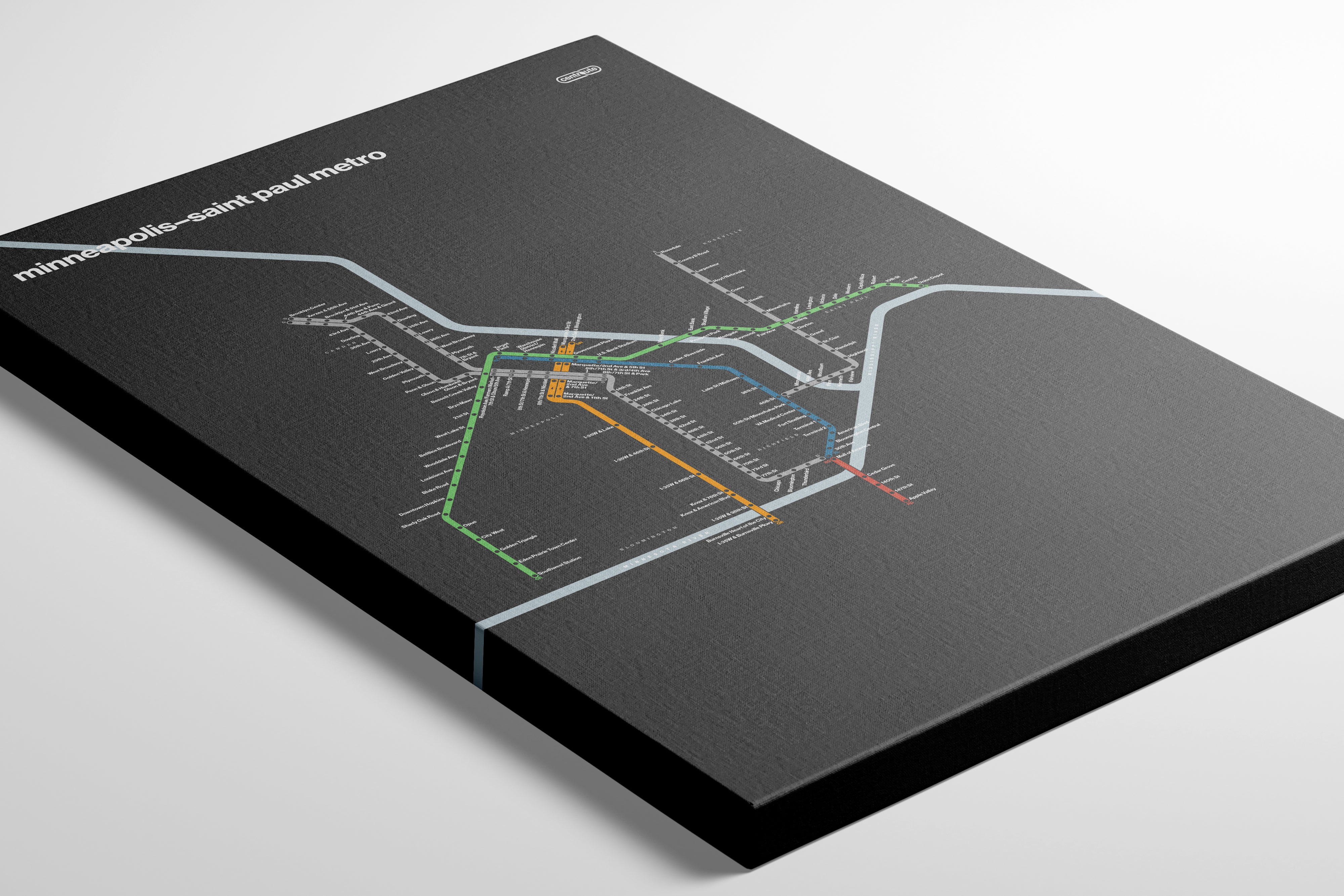 Minneapolis–St. Paul Metro / Dark Mode System Map