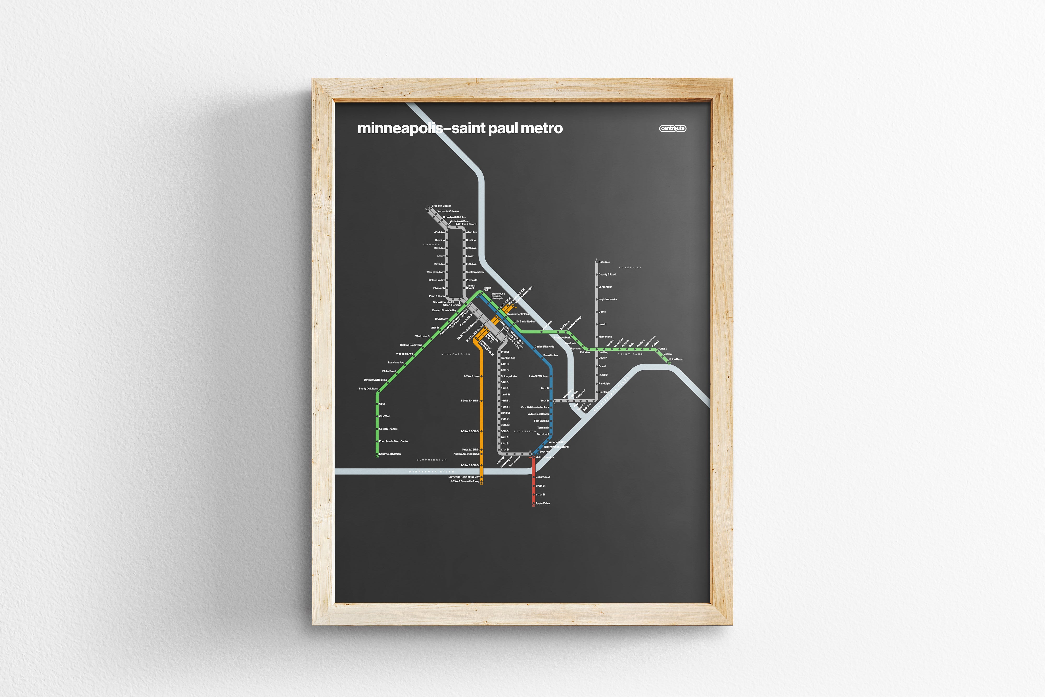 Minneapolis–St. Paul Metro / Dark Mode System Map